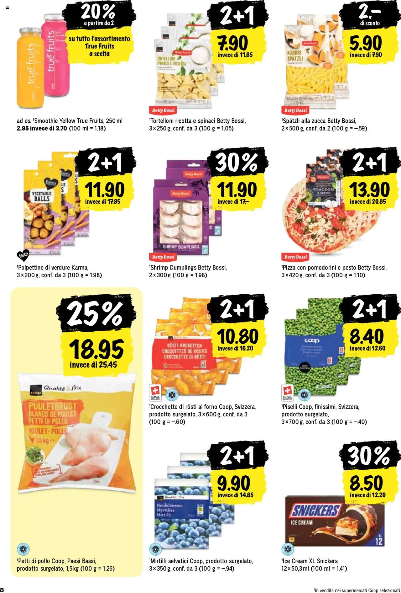 Coop - Una settimana di azioni – gültig ab 11.09.2025 | Seite: 8 | Produkte: Pouletbrust, Snickers, Pizza, Kürbis