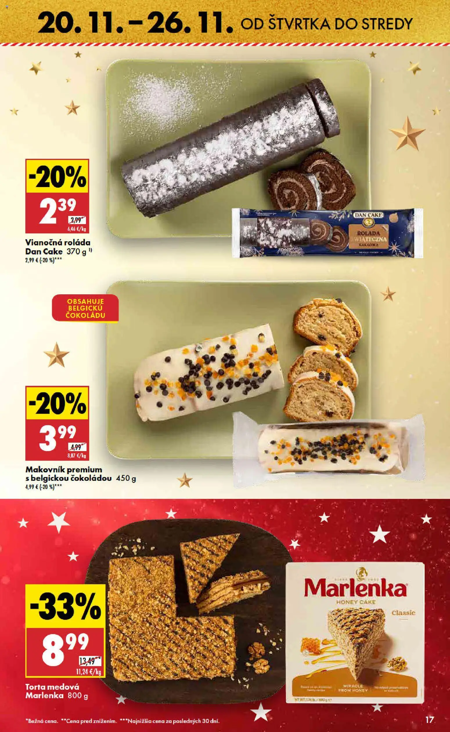 Nové Biedronka akcie – leták je platný od 20.11.2025 | Strana: 17 | Produkty: Torta, Marlenka