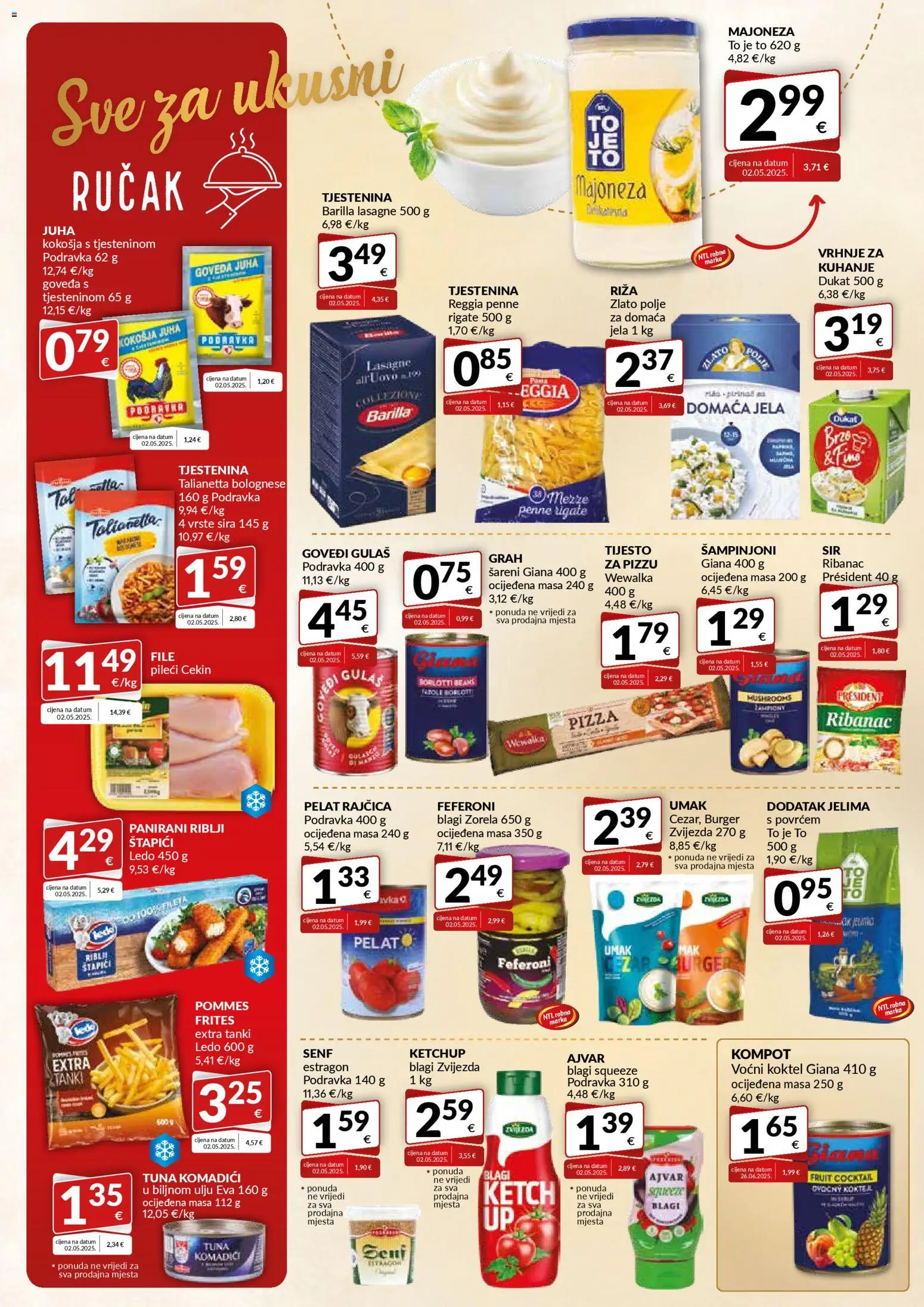 Bakmaz katalog | vrijedi od 07.01.2026 | Stranica: 4 | Proizvodi: Podravka, Tjestenina, Juha, Kompot