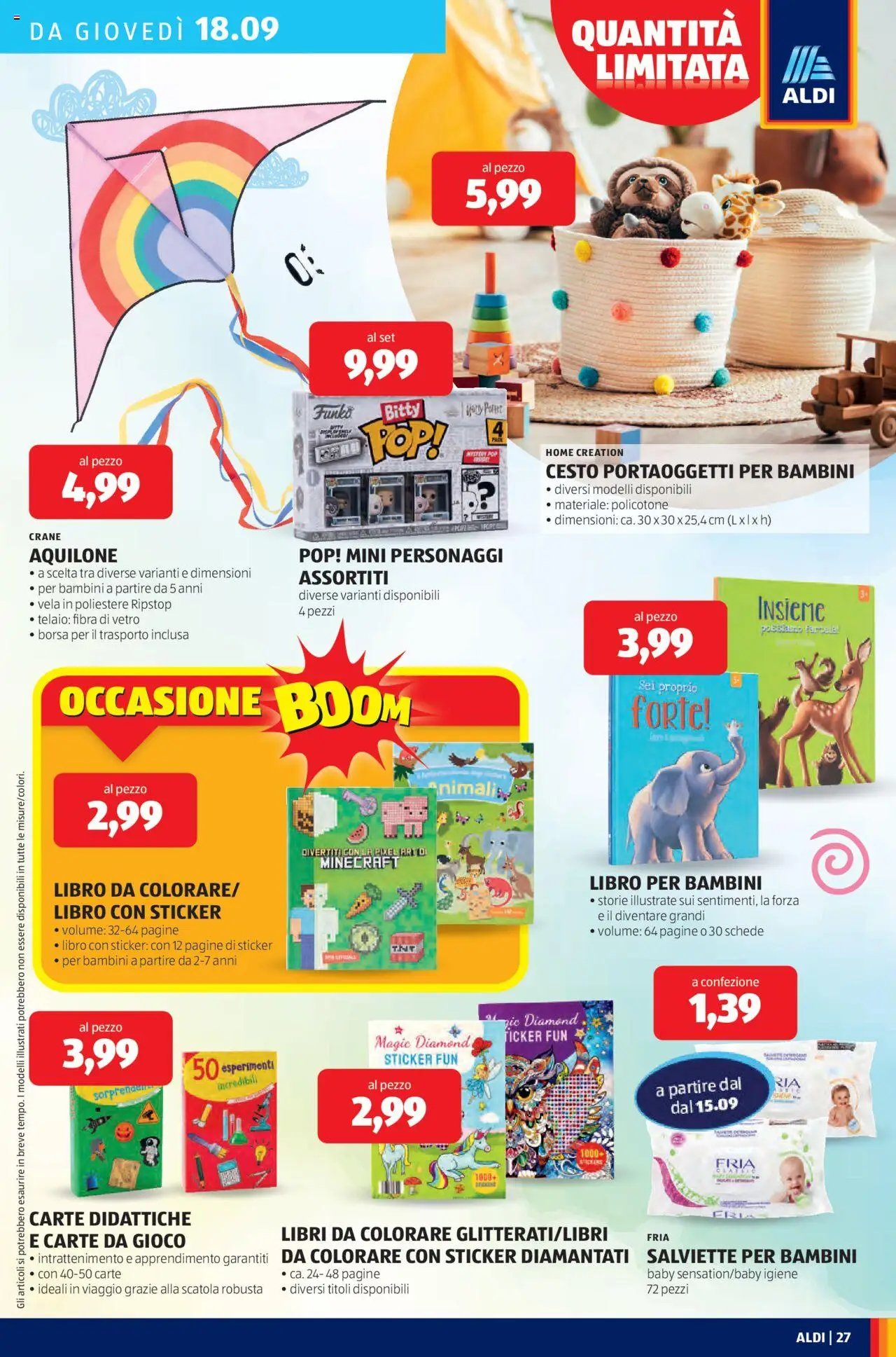 Volantino Aldi del 15.09.2025 | Pagina: 27 | Prodotti: Gioco, Borsa, Scatola