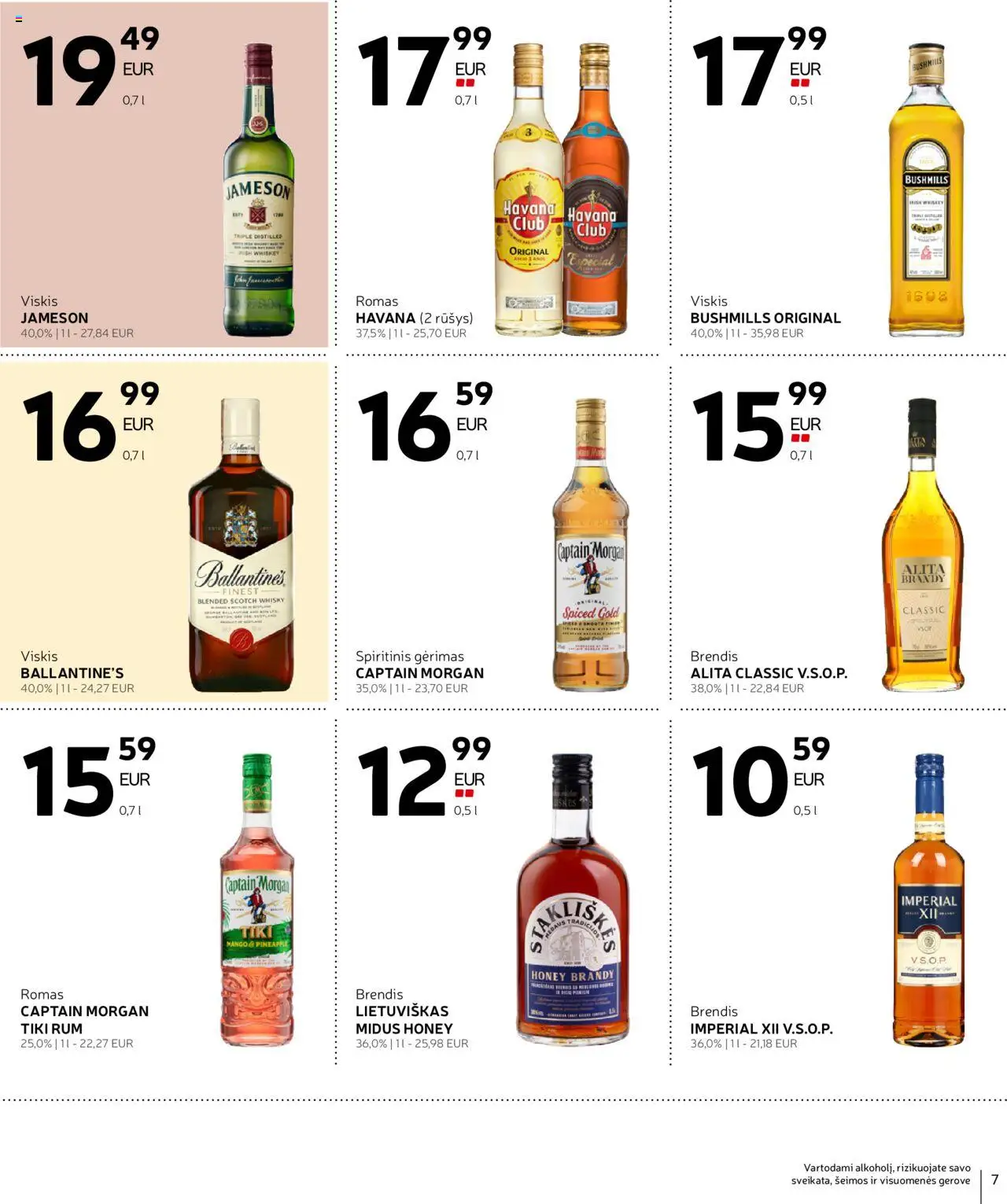 Rimi leidinys - Alkoholinių gėrimų│galioja nuo 12.08.2025 | Puslapis: 7 | Prekių: Viskis