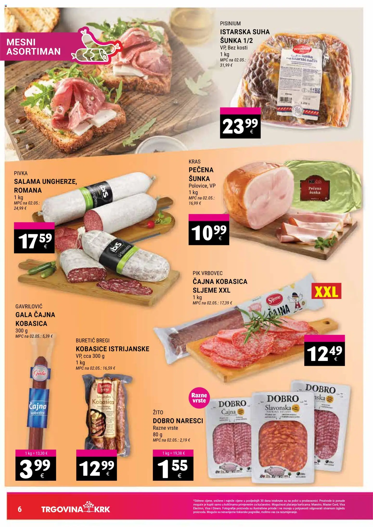 Trgovina Krk katalog | vrijedi od 16.01.2026 | Stranica: 6 | Proizvodi: Salama, Šunka, Kobasica, Pik Vrbovec