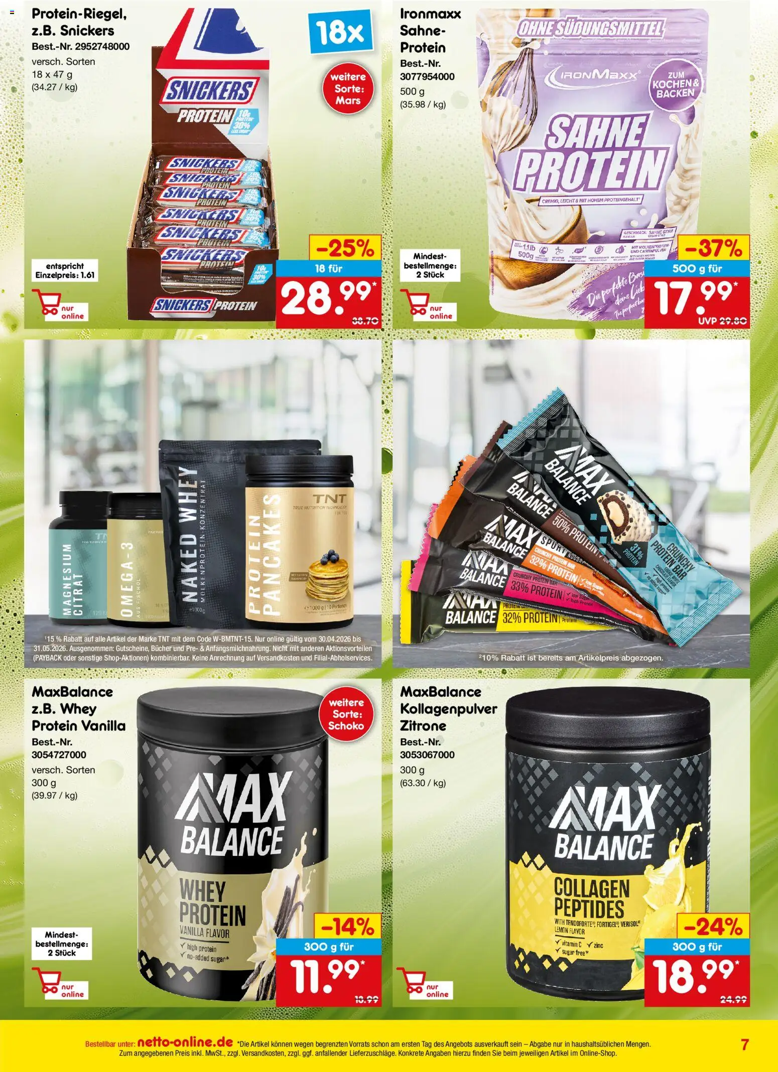 Netto Marken-Discount Online-Angebote Mai – gültig ab 01.05.2026 | Seite: 7 | Produkte: Snickers, Mars, Zitrone, Sahne