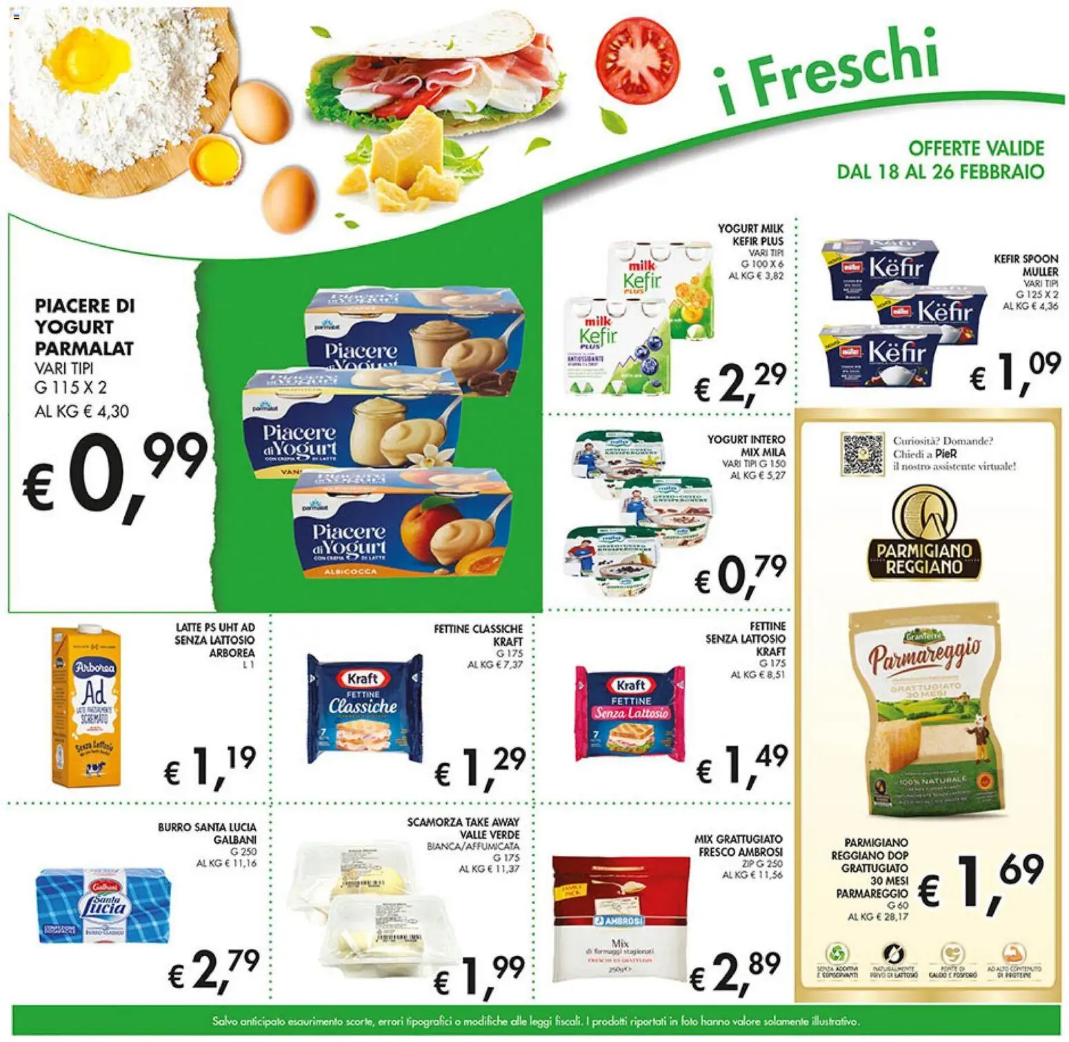Volantino Coal del 18.02.2026 | Pagina: 9 | Prodotti: Yogurt, Latte, Burro, Parmigiano