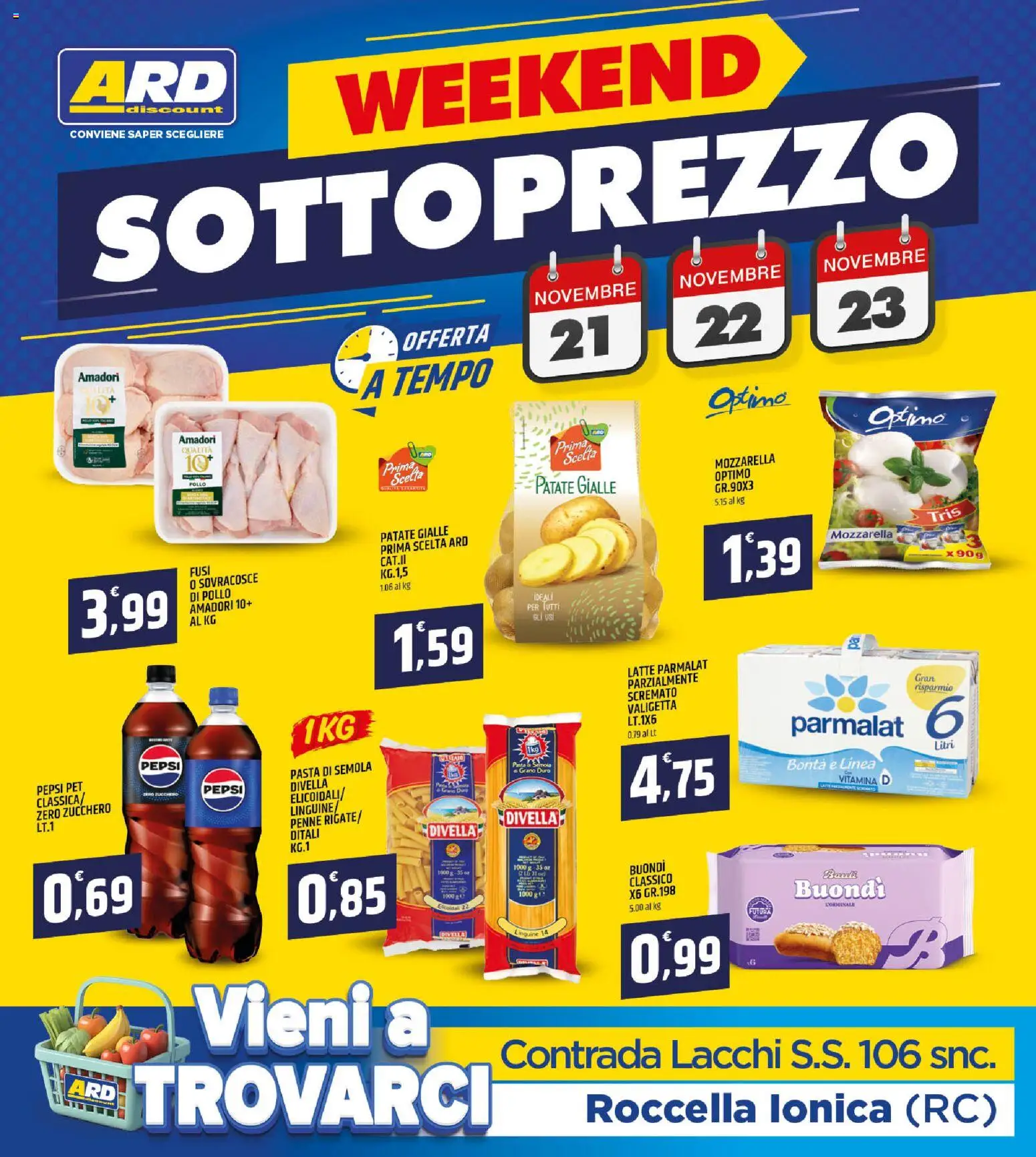 Volantino ARD Discount del 13.11.2025 | Pagina: 20 | Prodotti: Pollo, Mozzarella, Pepsi, Valigetta