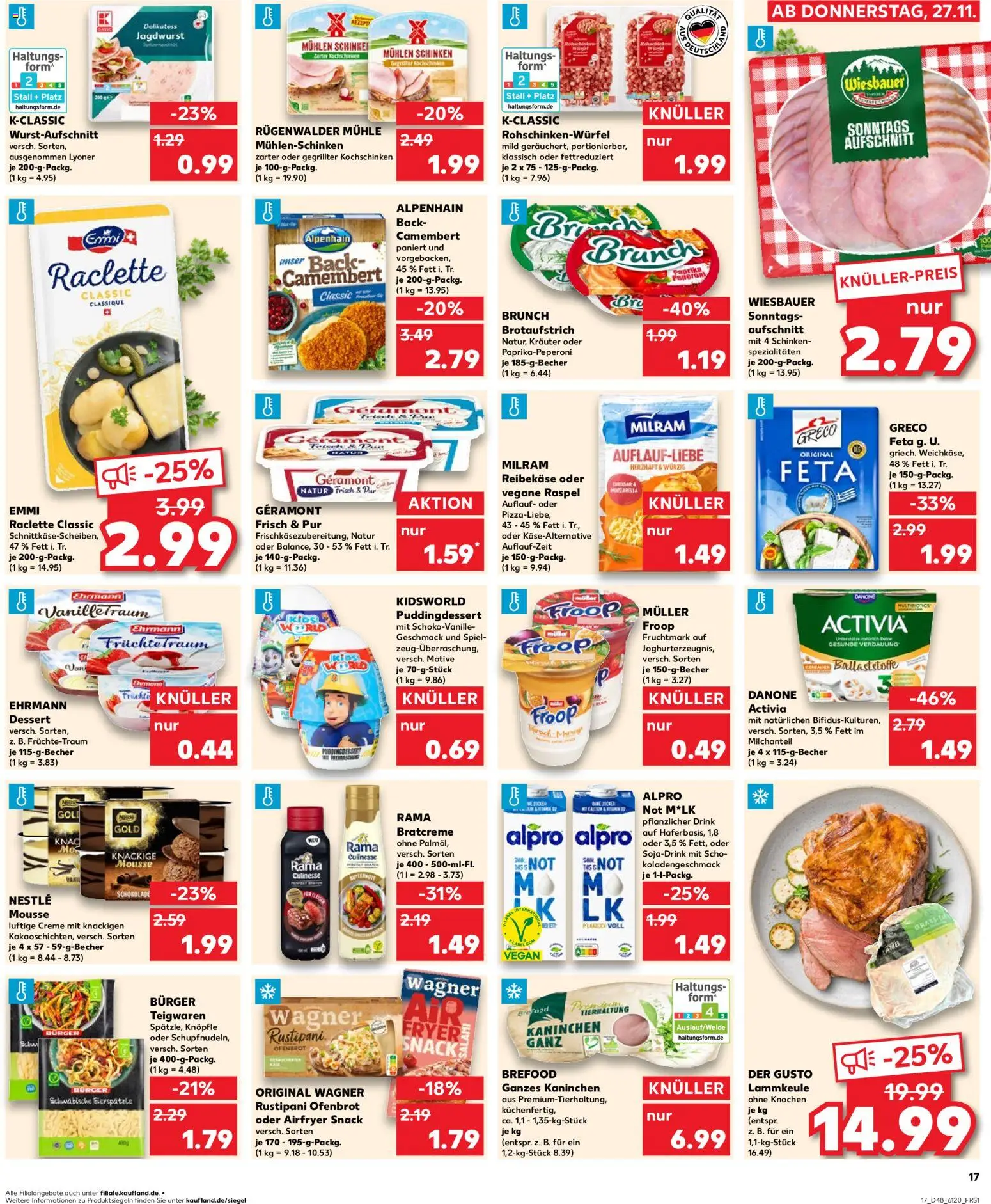 Kaufland prospekt Bremen	 – gültig ab 27.11.2025 | Seite: 17 | Produkte: Spiel, Rama, Danone activia, Kaninchen