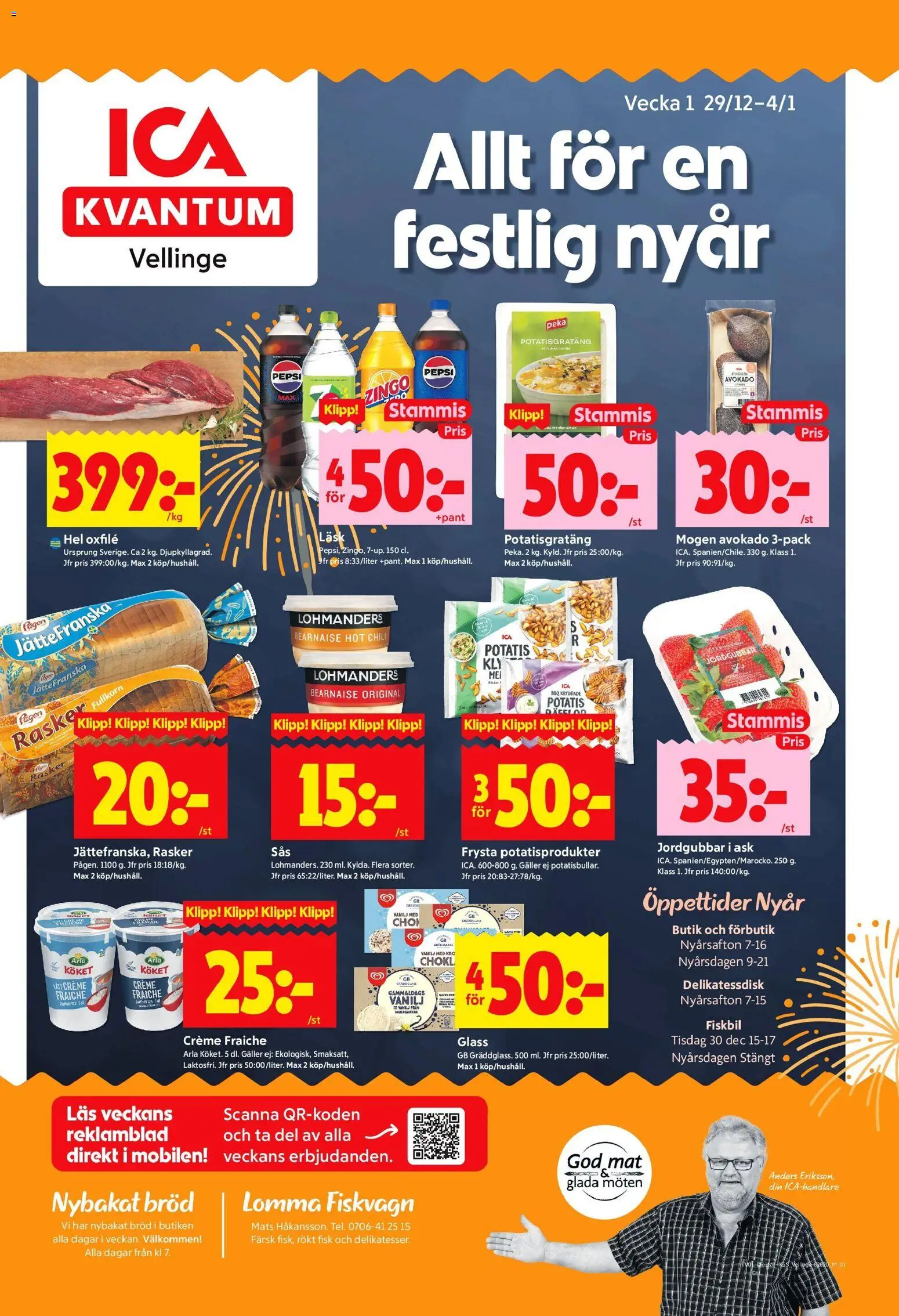 ICA Kvantum reklamblad aktuell från 30.12.2025 | Sida: 1 | Produkter: Zingo, Galler, Creme fraiche, Potatis