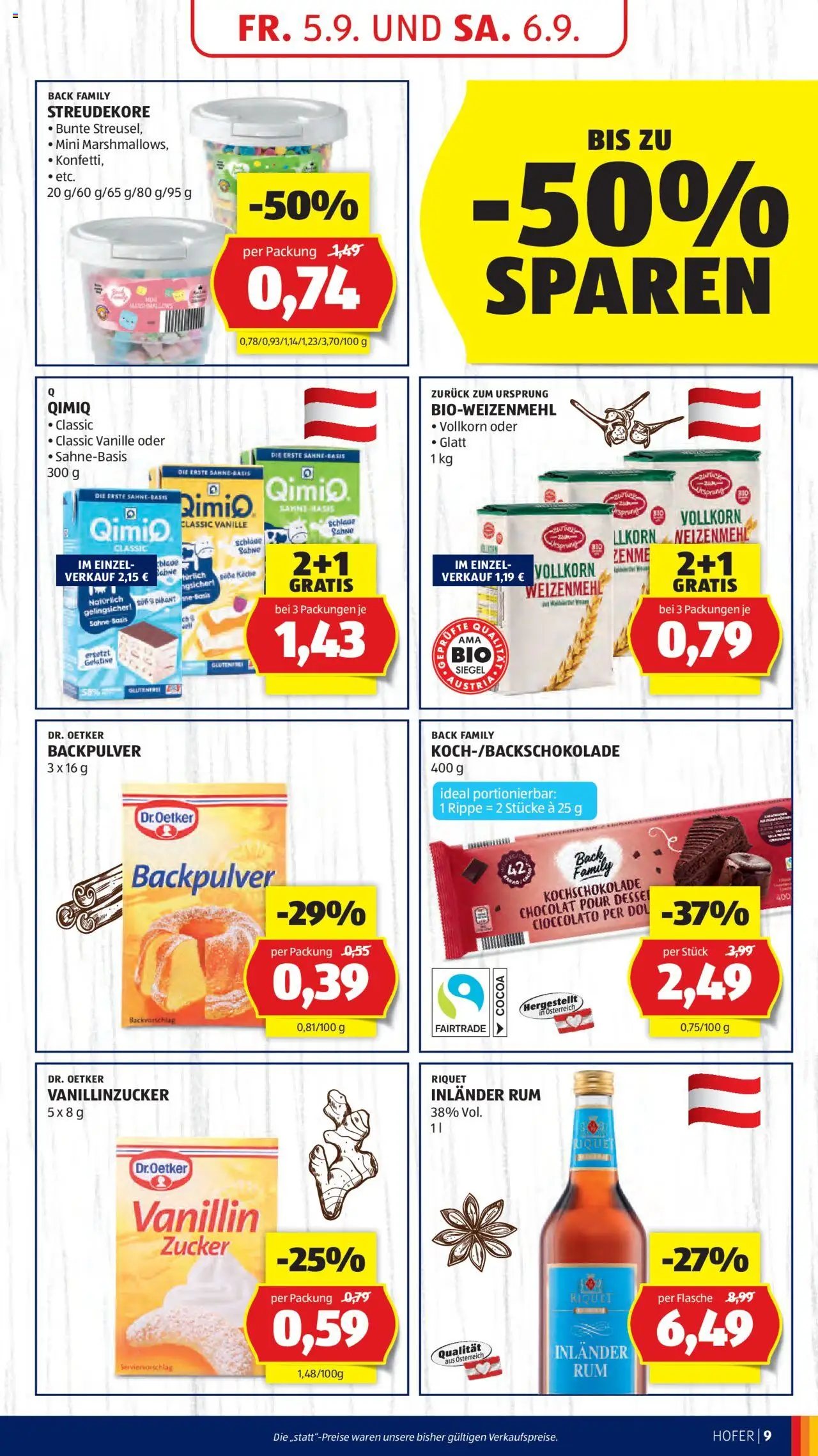 Hofer Reisen Flugblatt gültig ab 05.09.2025 | Seite: 11 | Produkte: Sahne, Soße, Zucker