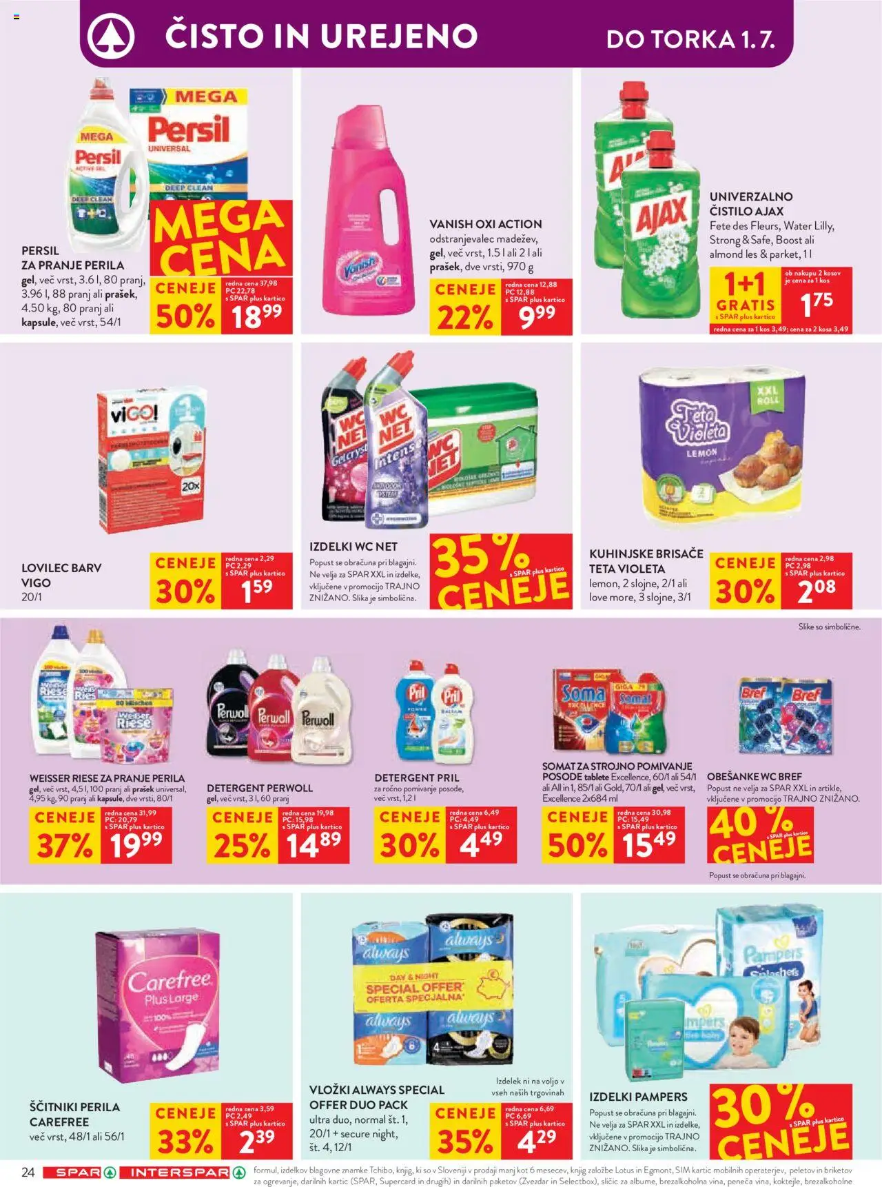 Spar katalog 26/25 │ velja od 26.06.2025 | Stran: 28 | Izdelki: Kos, Kuhinjske brisače, Detergent, Ščitniki