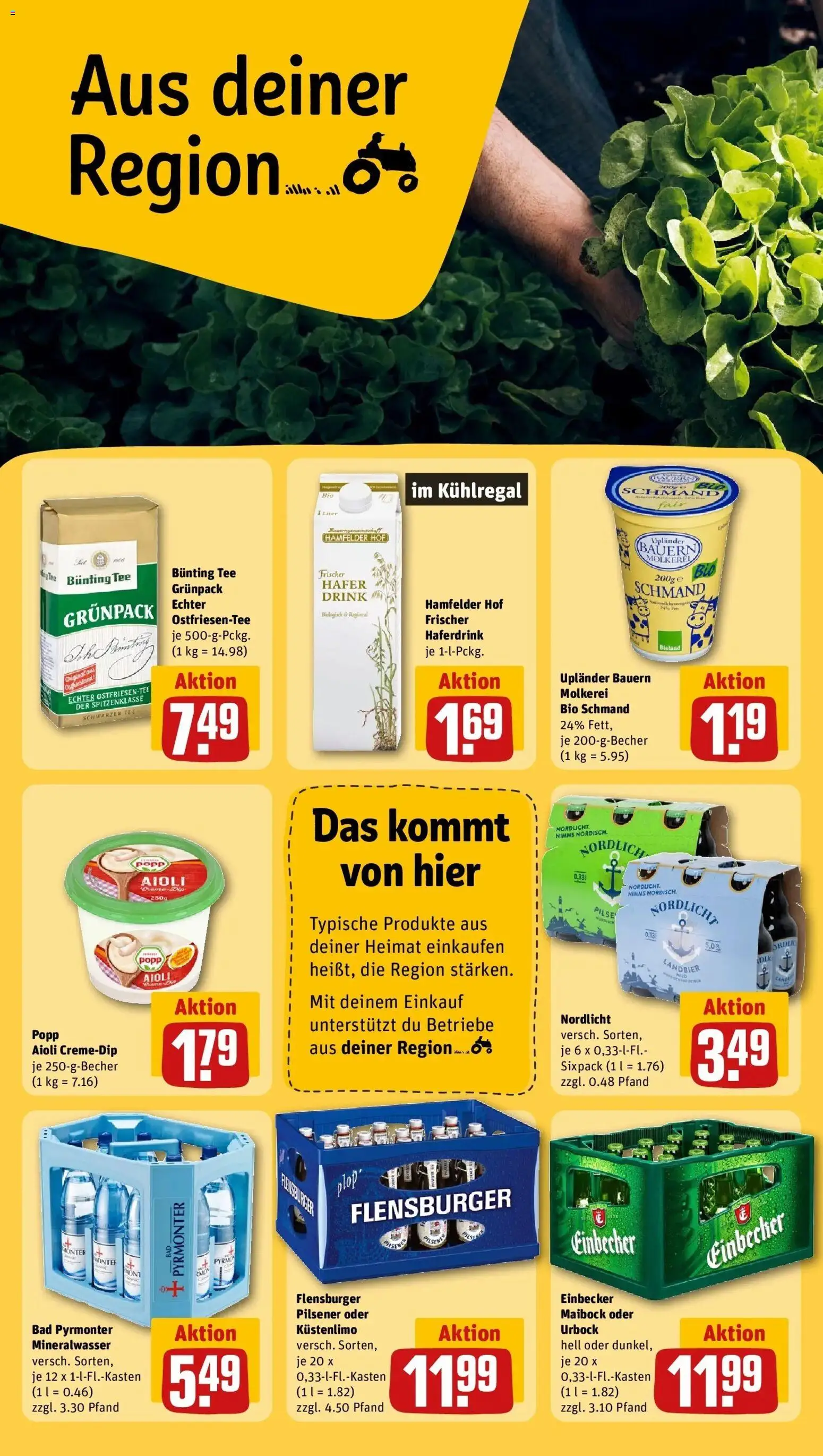 Rewe Prospekt Paderborn	 – gültig ab 23.03.2026 | Seite: 24 | Produkte: Mineralwasser, Haferdrink, Flensburger, Tee
