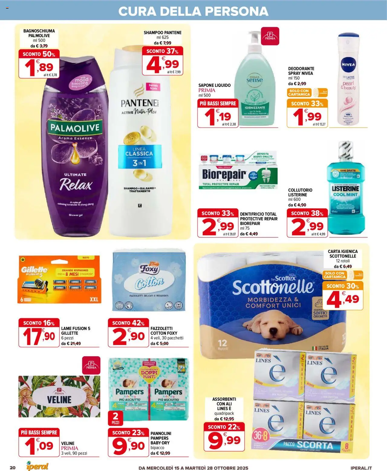 Volantino Iperal del 15.10.2025 | Pagina: 20 | Prodotti: Sapone, Deodorante, Veline, Tè