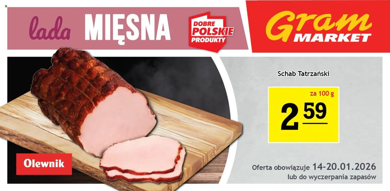 Gram Market Gazetka - Lada Mięsna od 14.01.2026 | Strona: 2 | Produkty: Schab