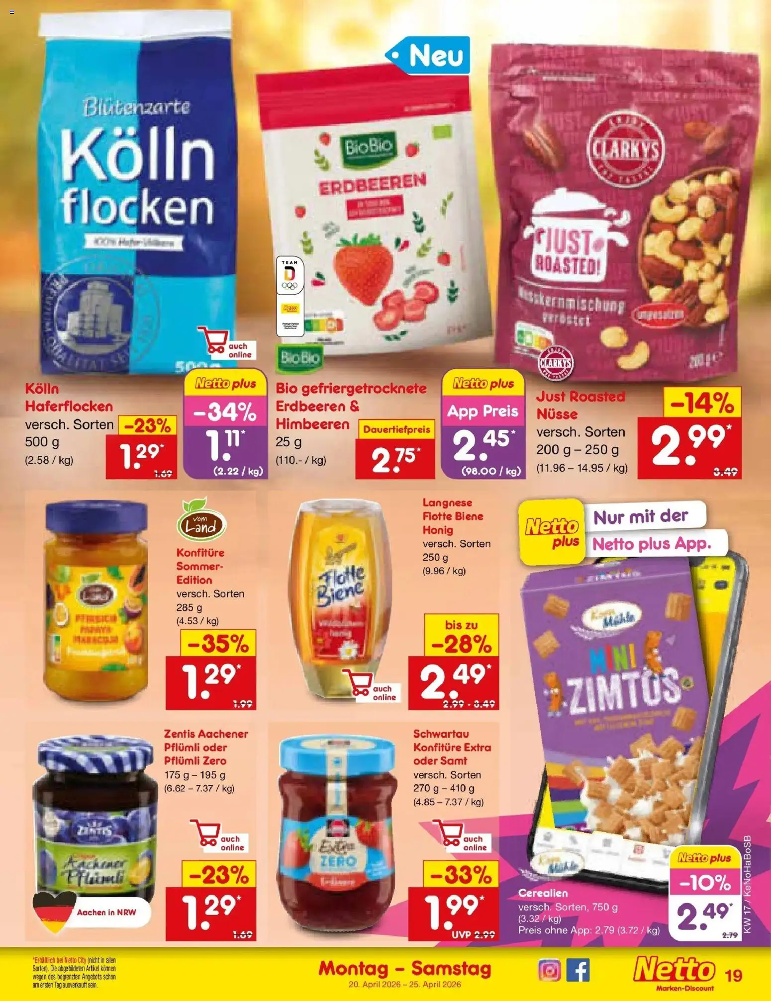 Netto Marken-Discount Prospekt Stadtlohn	 – gültig ab 20.04.2026 | Seite: 21 | Produkte: Himbeeren, Langnese, Kolln, Erdbeeren
