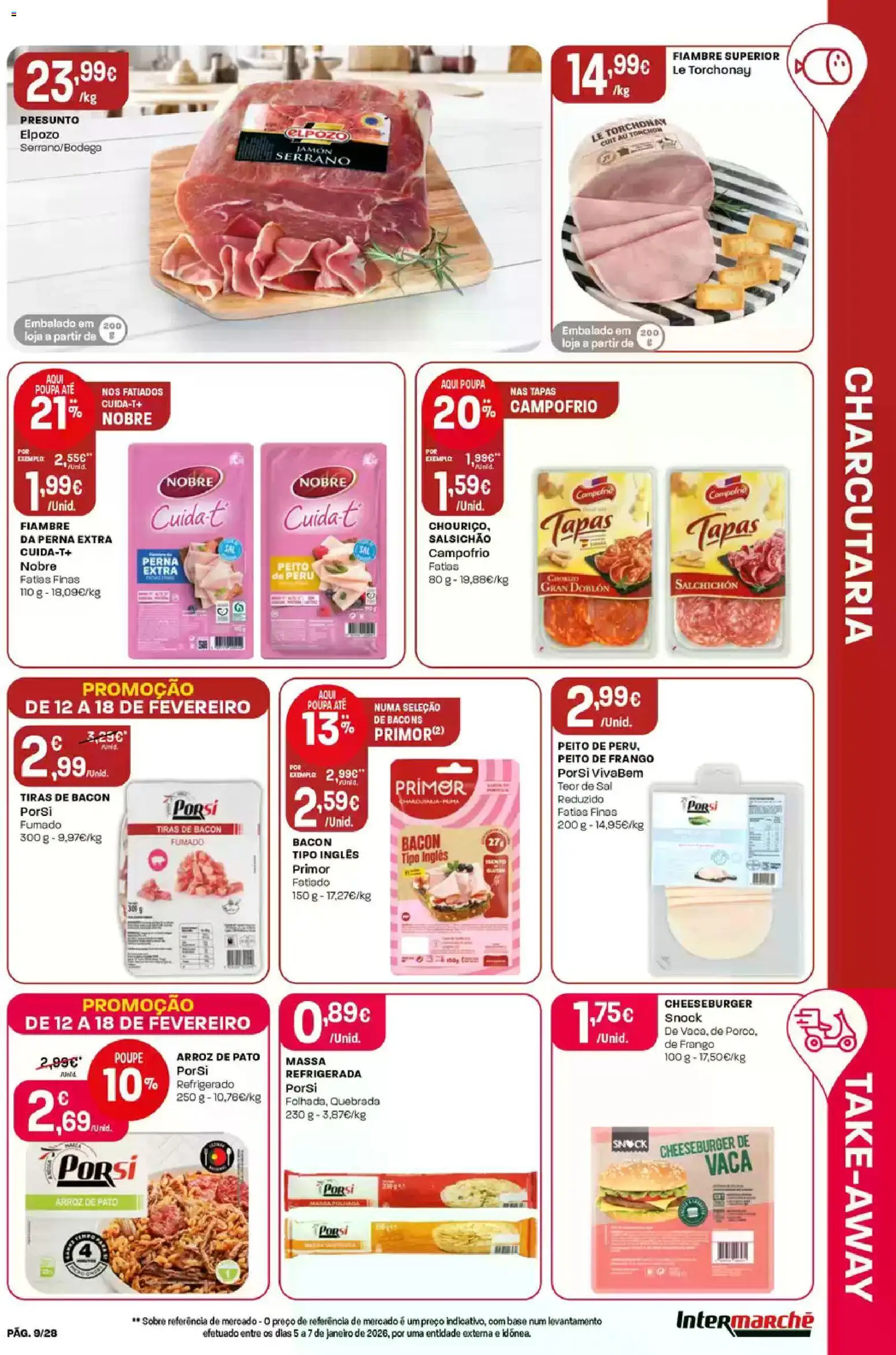 Intermarché Folheto Contact │ válido de 12.02.2026 | Página: 9 | Produtos: Peito de frango, Frango, Peru, Presunto