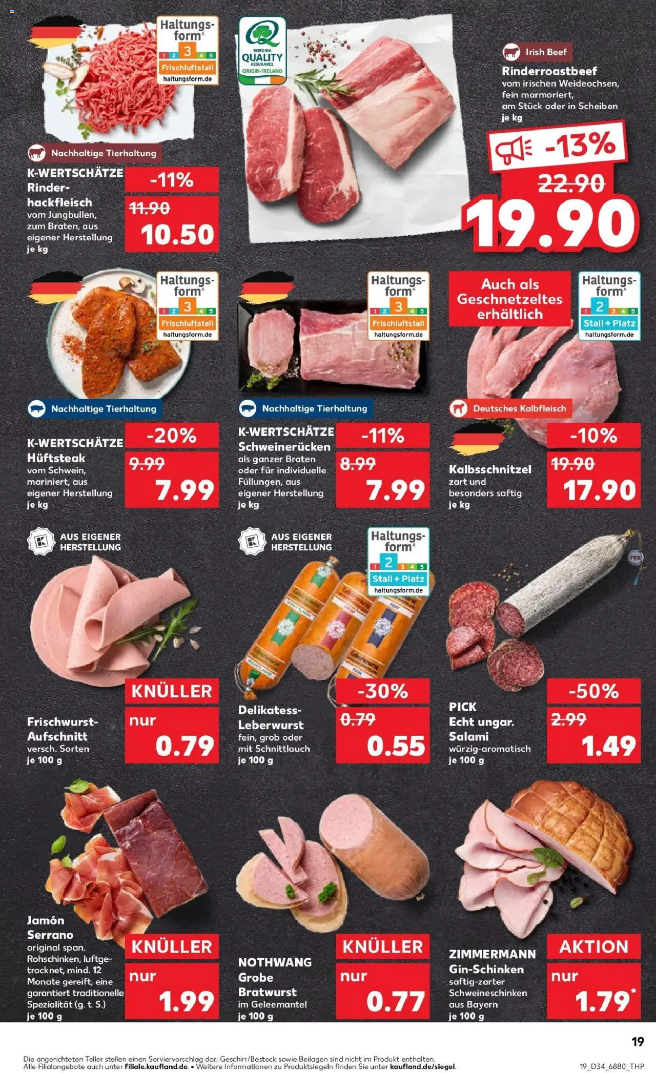 Kaufland prospekt Dillingen	 - gültig ab dem 21.08.2025 | Seite: 19 | Produkte: Bratwurst, Schweinerucken, Salami, Hackfleisch