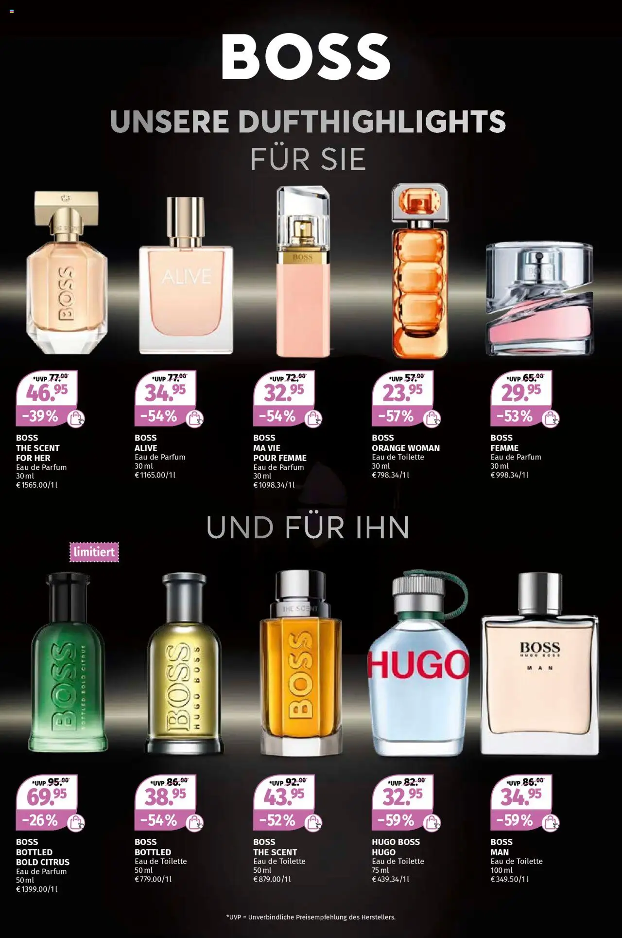 Müller Düfte für die goldene Jahreszeit – gültig ab 29.09.2025 | Seite: 5 | Produkte: Parfüm, Eau de Toilette, Eau de Parfum, Hugo