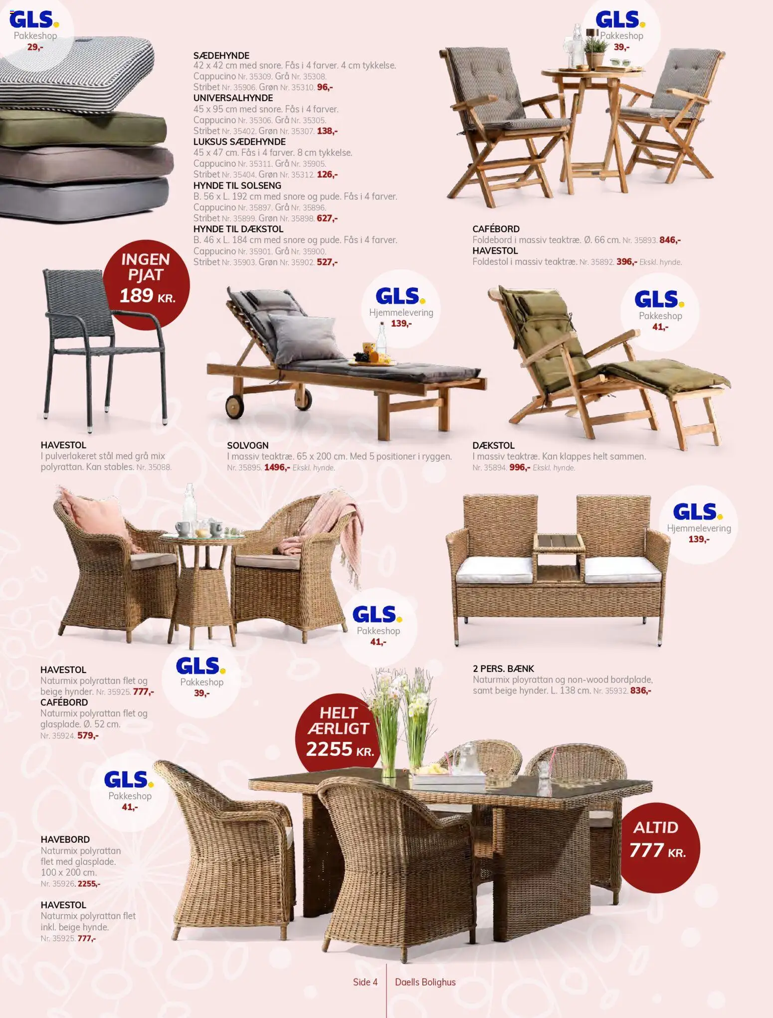 Daells Bolighus tilbudsavis – gyldig fra 29.04.2026 | Side: 4 | Produkter: Solvogn, Bænk