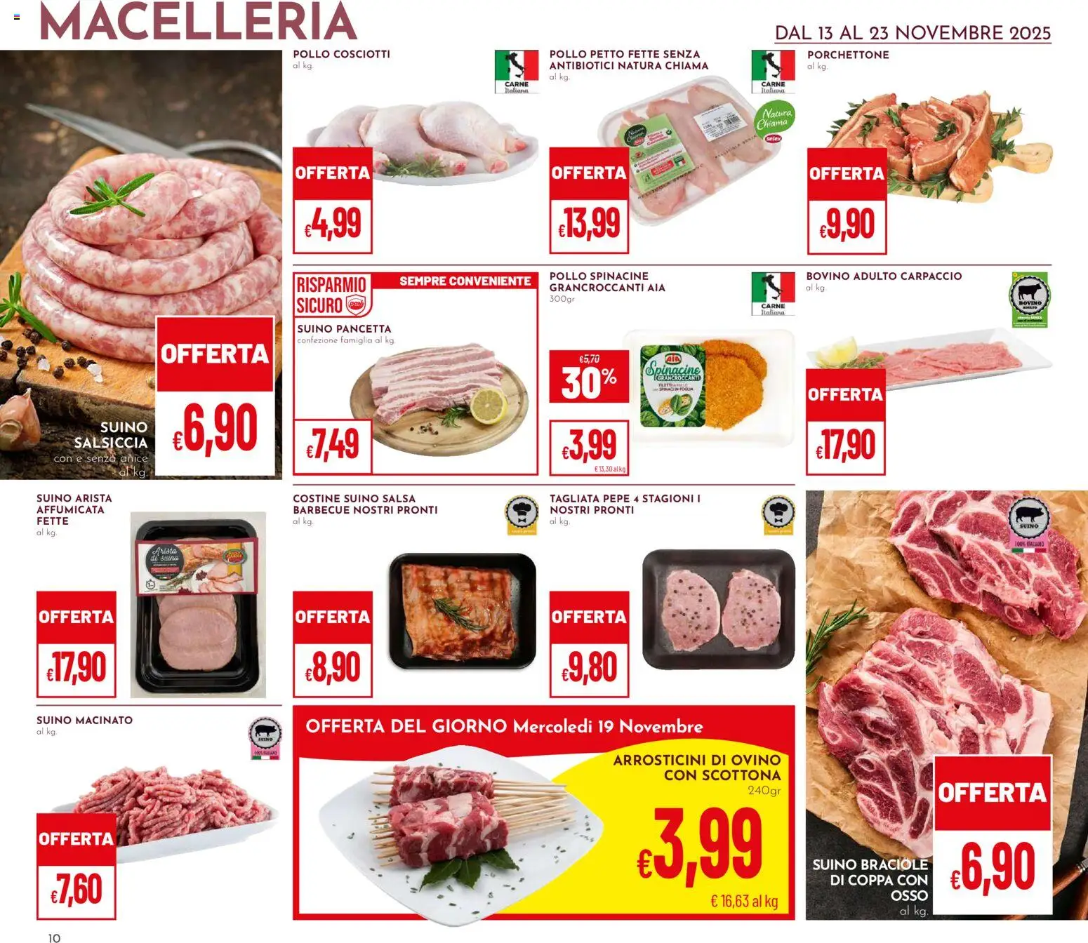 Volantino Pan del 13.11.2025 | Pagina: 10 | Prodotti: Bovino, Pollo, Suino, Barbecue