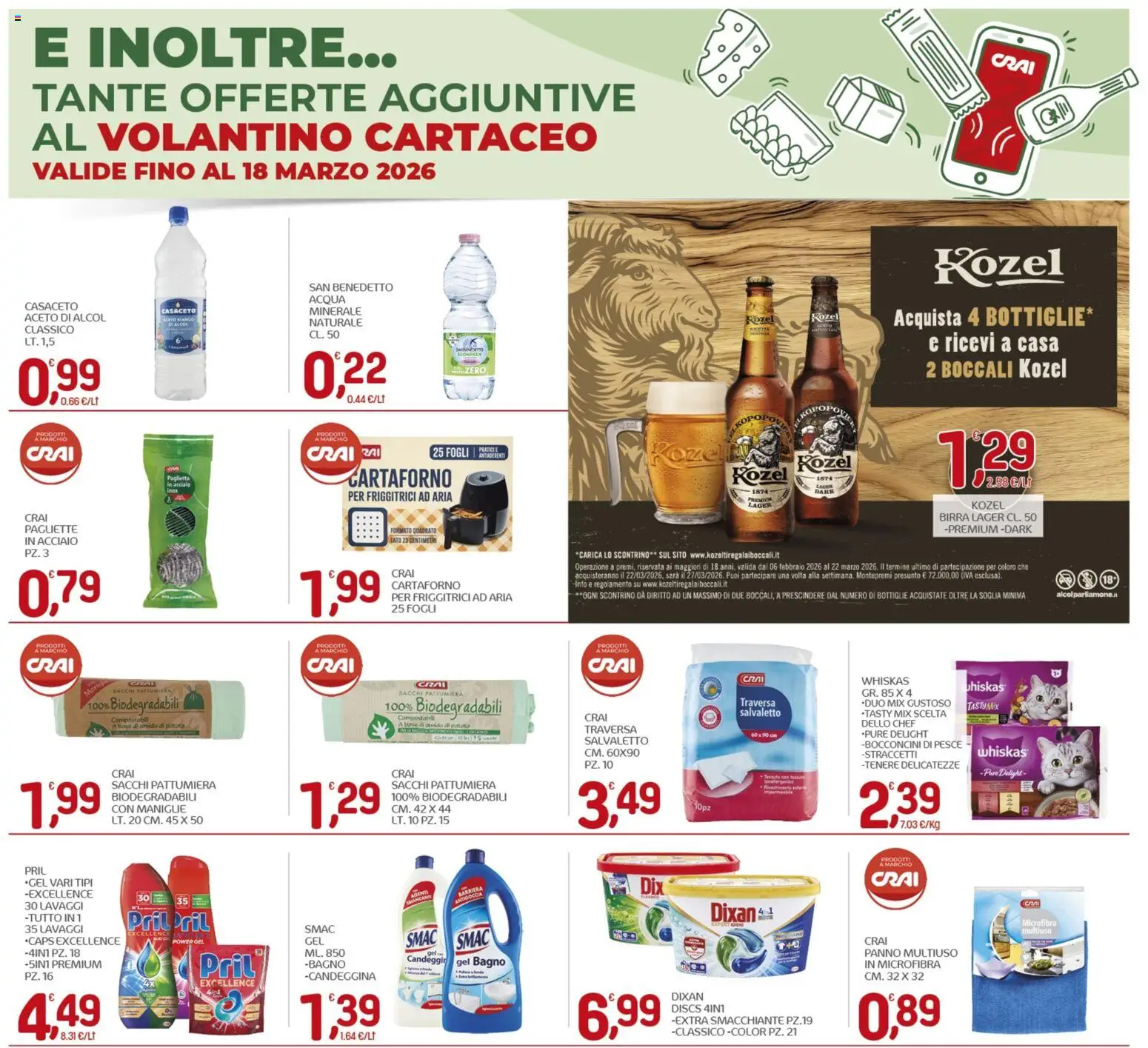 Volantino CRAI del 05.03.2026 | Pagina: 14 | Prodotti: Birra, Candeggina, Aceto, Pattumiera