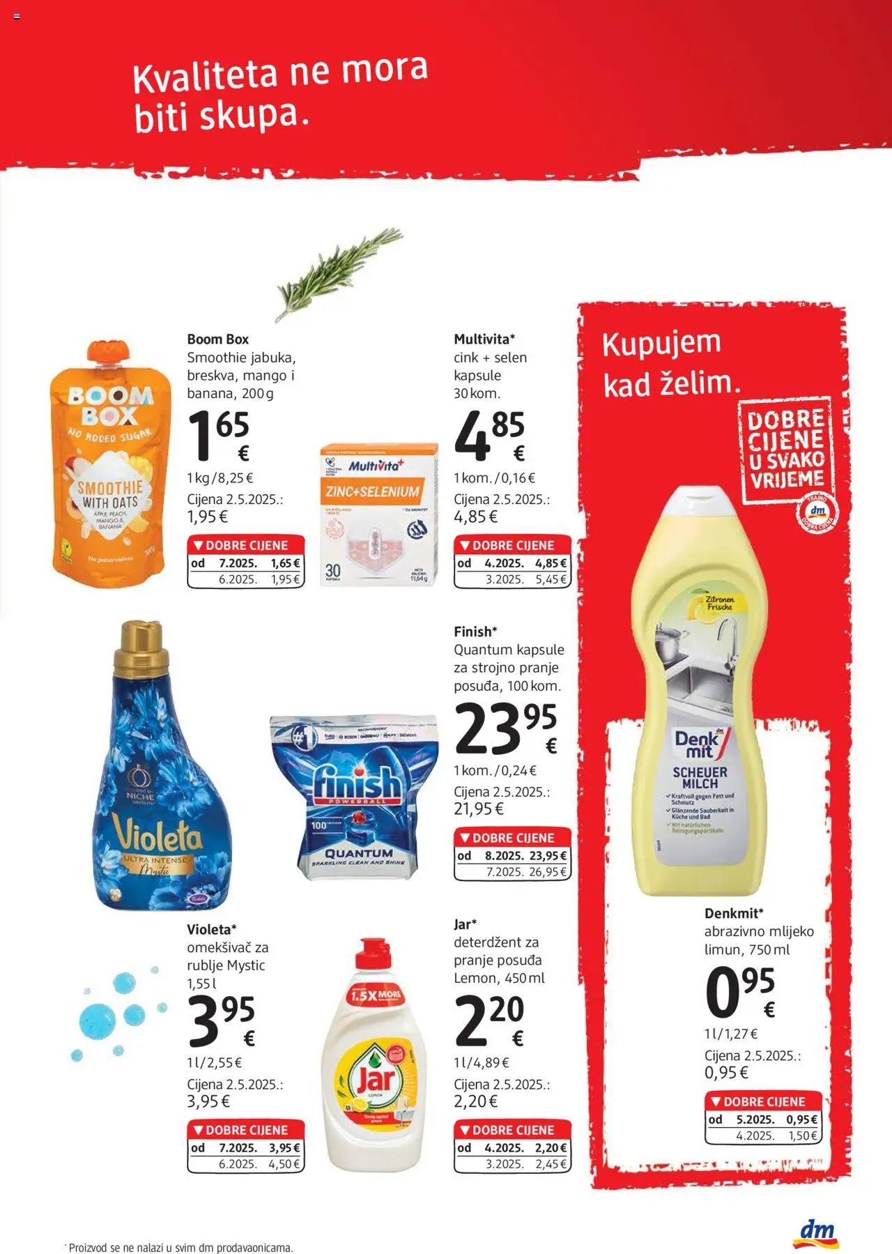 DM katalog | vrijedi od 01.08.2025 | Stranica: 29 | Proizvodi: Mlijeko, Omekšivač, Deterdžent, Mango