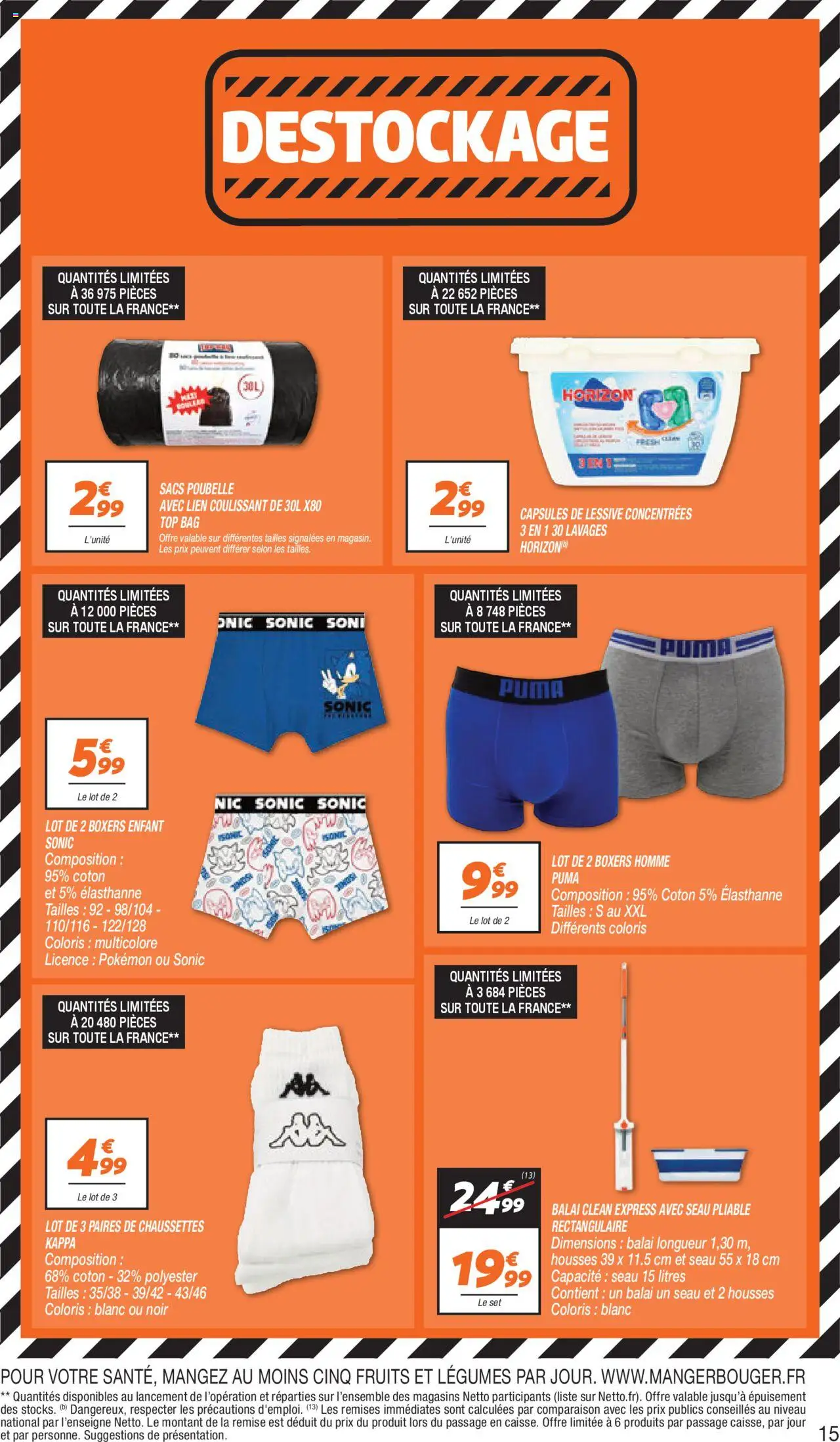  | Page: 15 | Produits: Poubelle, Coton, Balai, Sacs poubelle