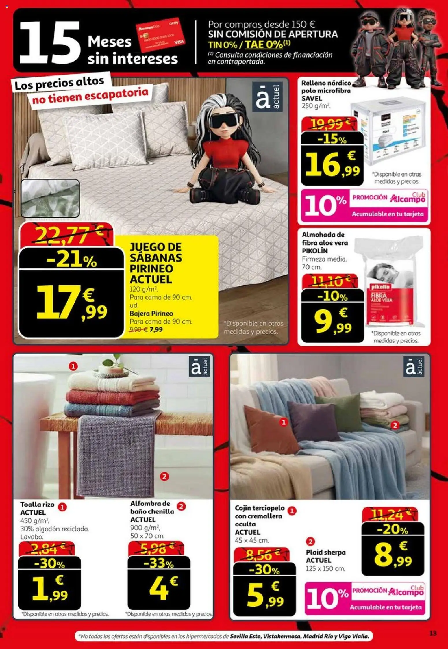 Alcampo - Black Friday  │ válido desde el 06.11.2025 | Página: 13 | Productos: Juego de sábanas, Cama, Almohada, Baño
