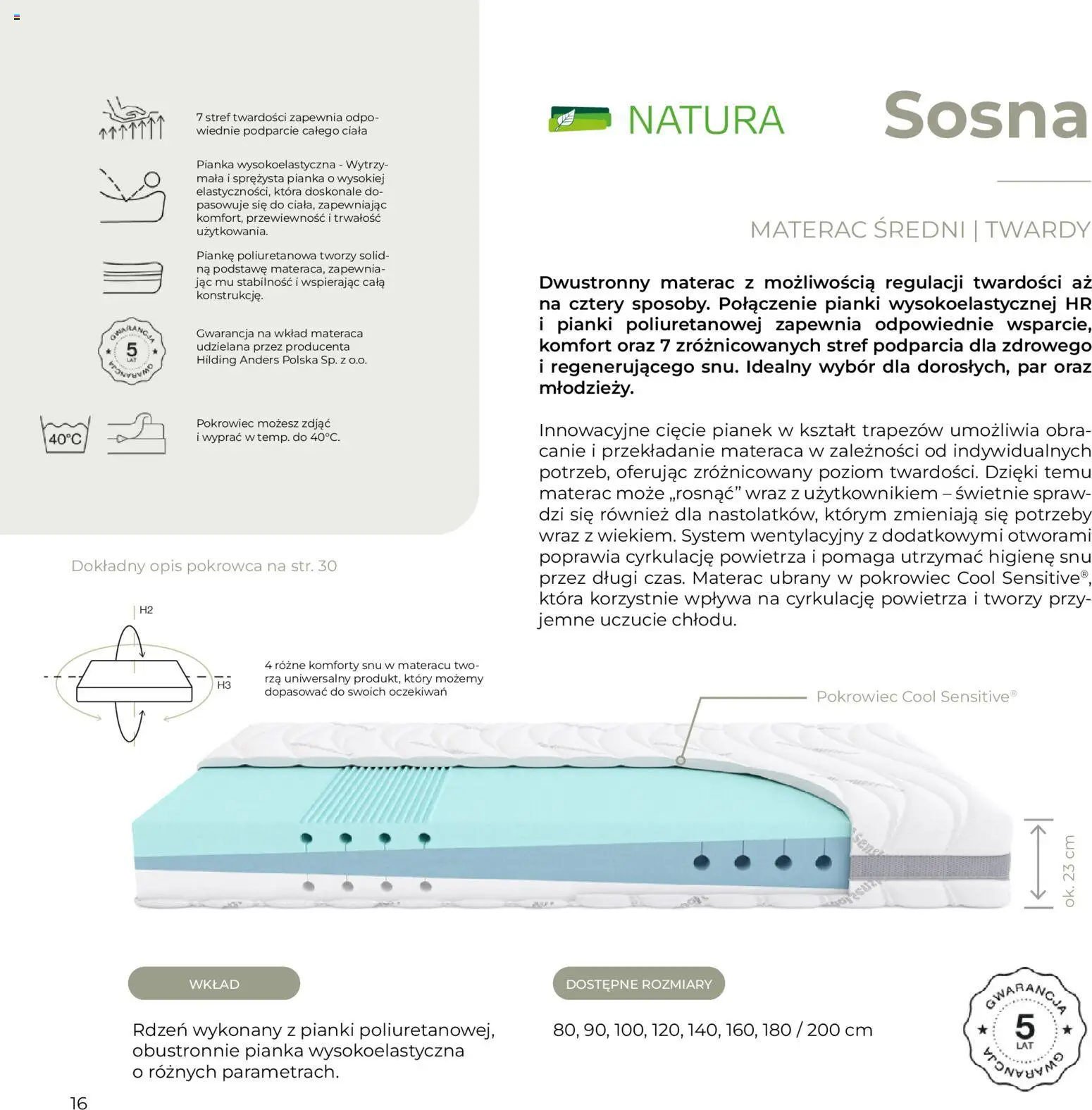 Salony Agata Gazetka - Natura od 27.01.2026 | Strona: 16 | Produkty: Materac, Pianki
