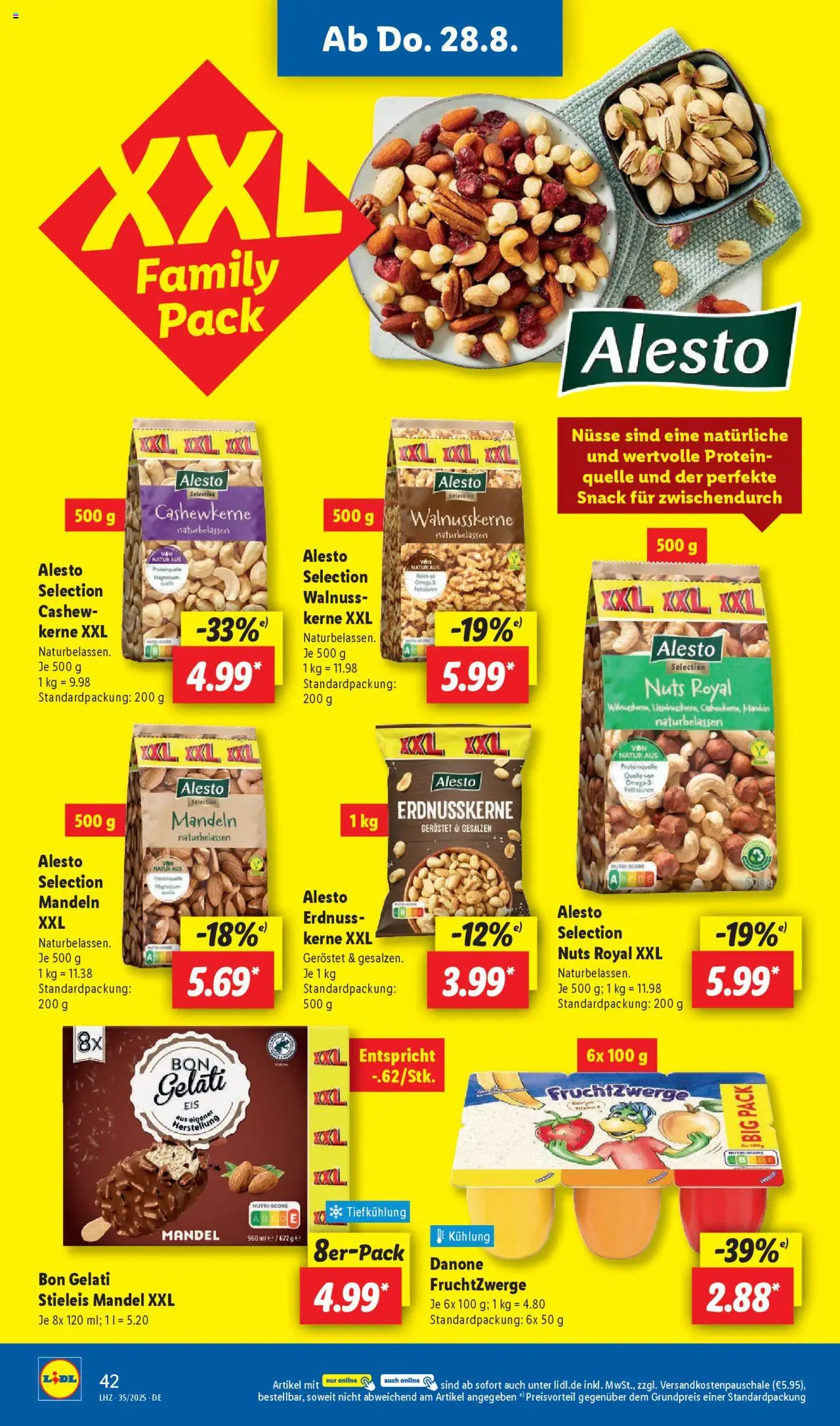Lidl Prospekt Uffenheim - gültig ab dem 25.08.2025 | Seite: 56 | Produkte: Fruchtzwerge, Mandeln, Nüsse
