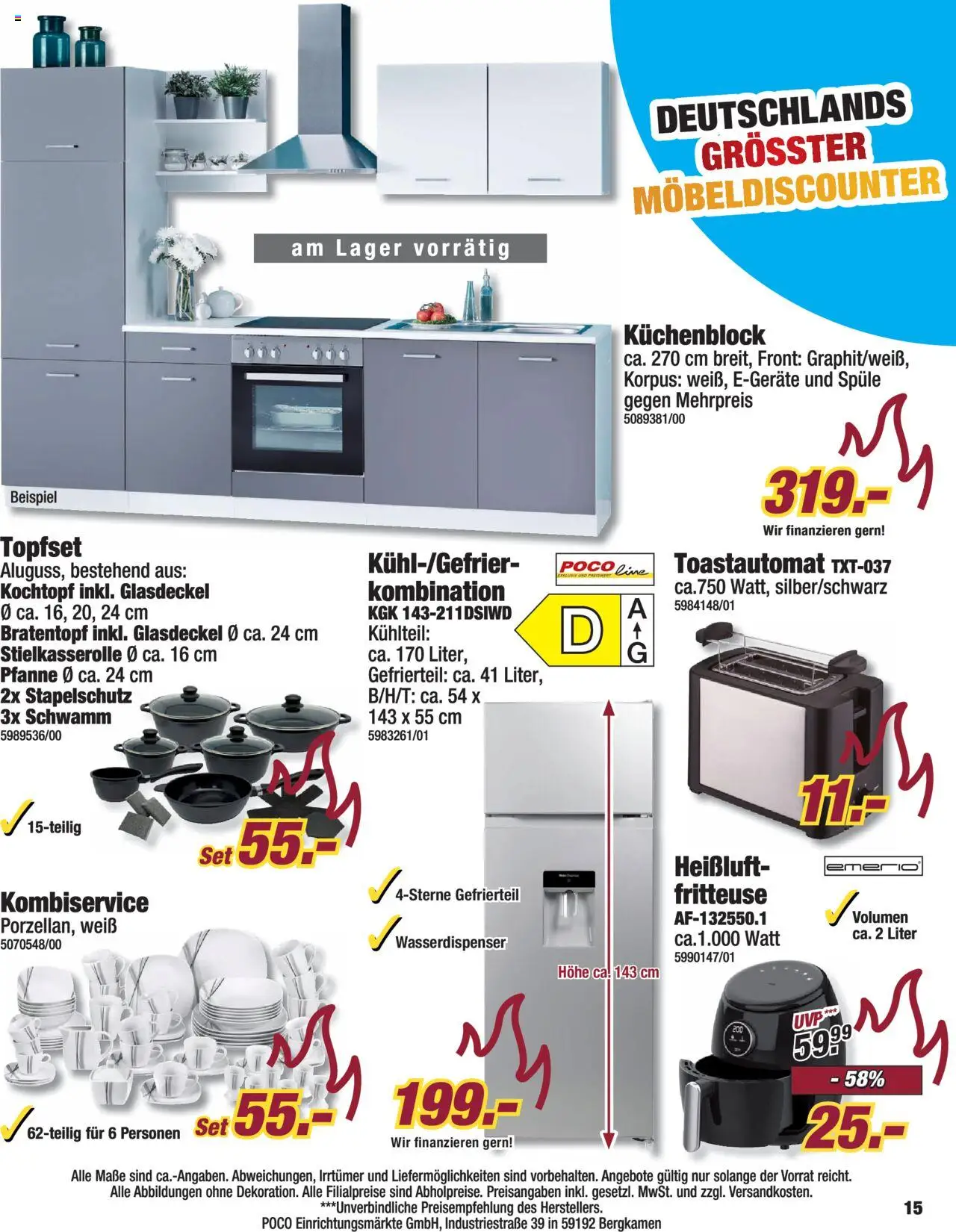 Poco Hot Deals - gültig ab dem 26.07.2025 | Seite: 15 | Produkte: Küchenblock, Fritteuse