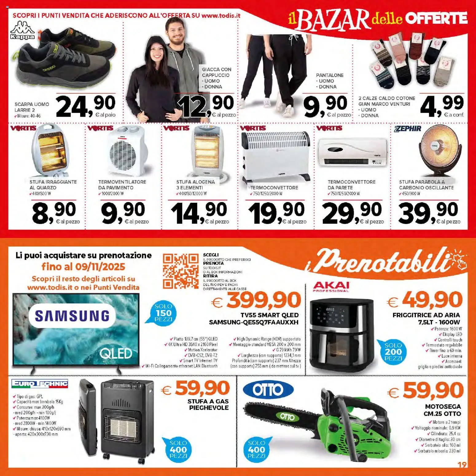 Volantino Todis del 30.10.2025 | Pagina: 19 | Prodotti: Friggitrice ad aria, TV, Griglia, Friggitrice