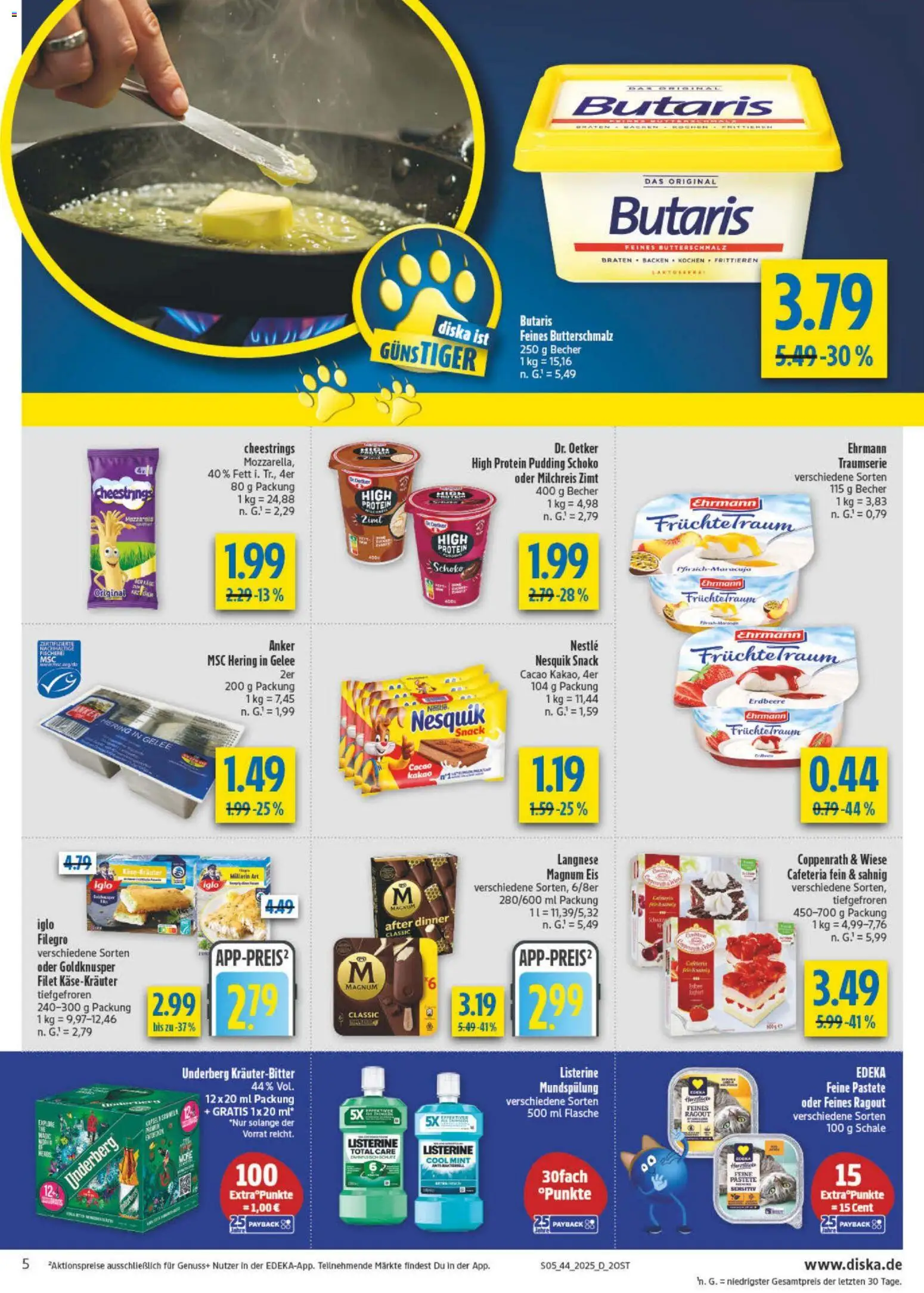 Diska - Diska Angebote Sachsen-Thüringen KW44 – gültig ab 27.10.2025 | Seite: 5 | Produkte: High protein pudding, Eis, Listerine, Underberg