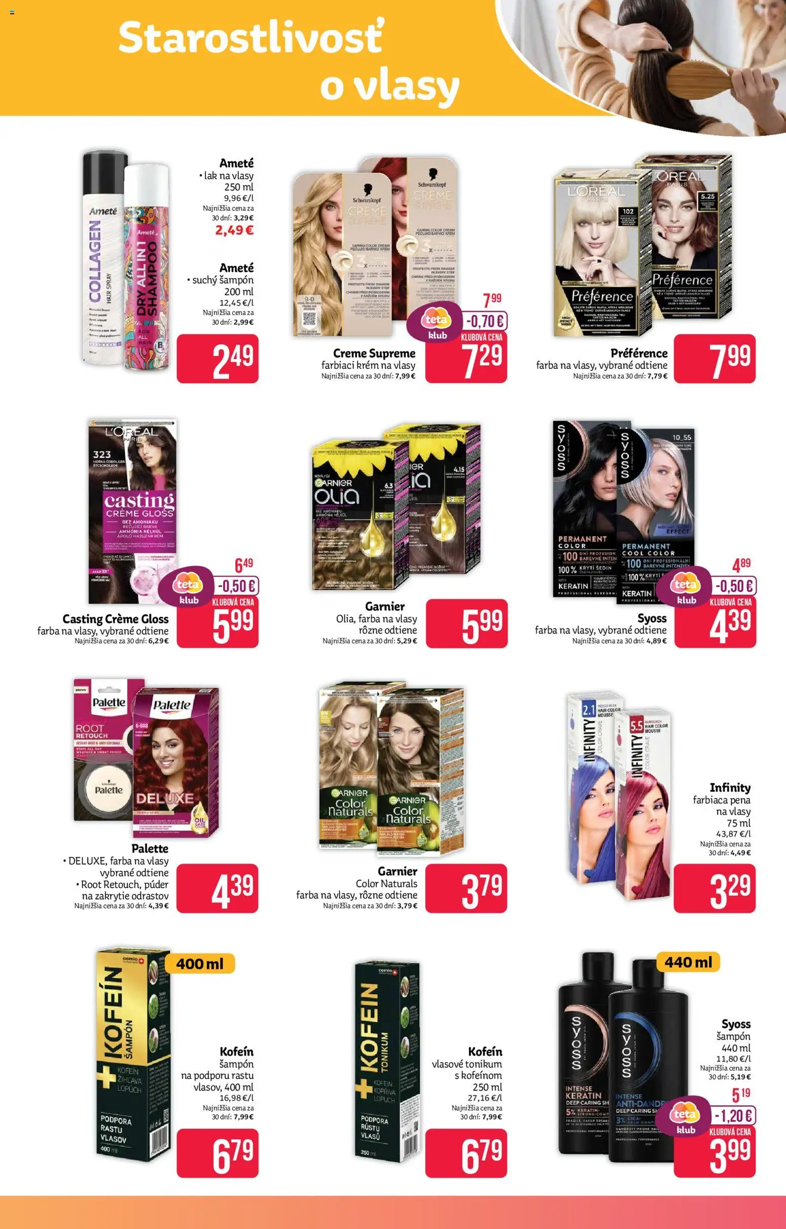 Nové Teta drogerie akcie – leták je platný od 02.03.2026 | Strana: 7 | Produkty: Púder, Šampón, Lak na vlasy, Krém