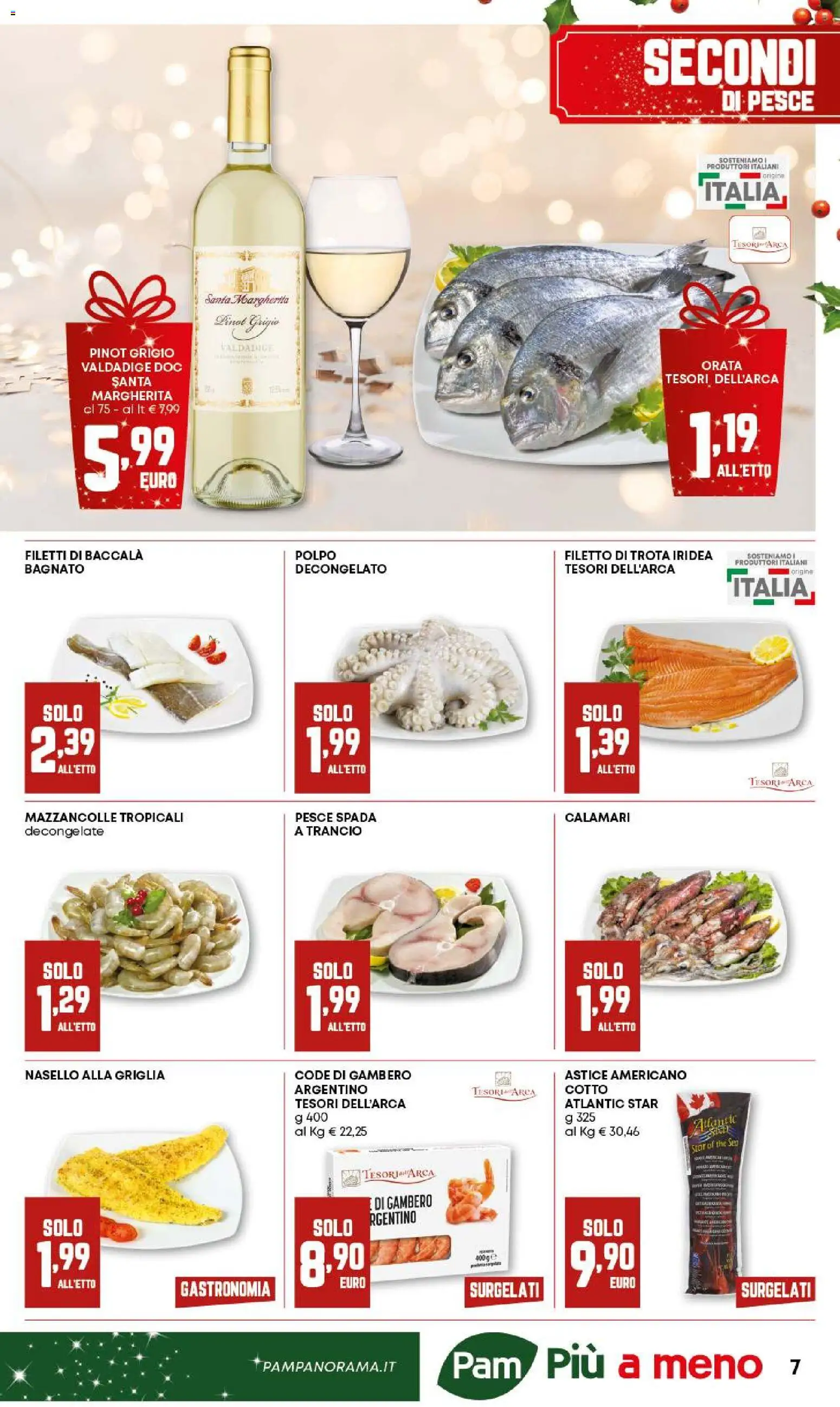 Volantino PAM del 18.12.2025 | Pagina: 7 | Prodotti: Trota, Orata, Calamari, The
