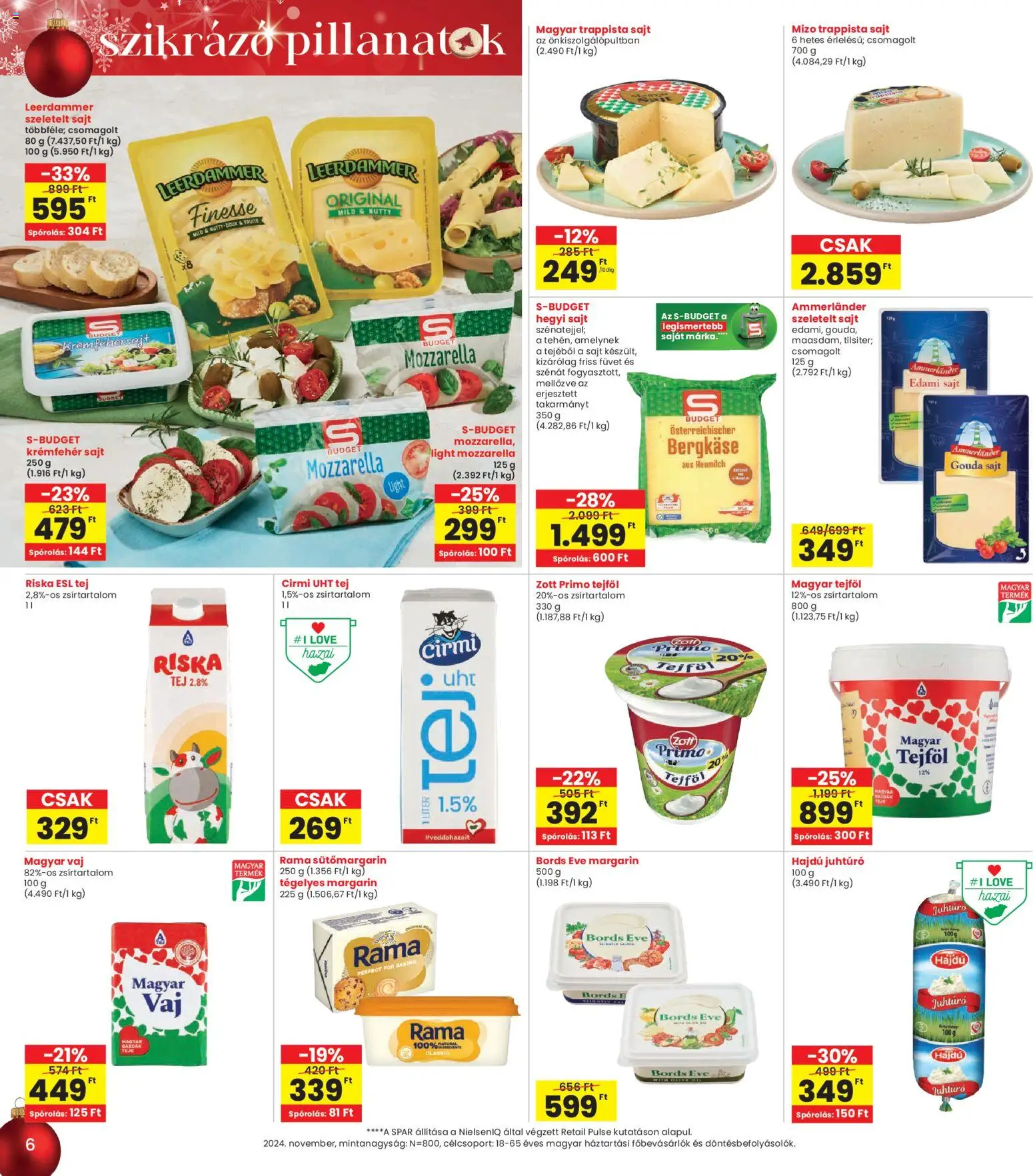 Interspar akciós ujság - amely érvényes a következő dátumtól: 18.12.2025 | Oldal: 6 | Termékek: Margarin, Tej, Vaj, Trappista sajt