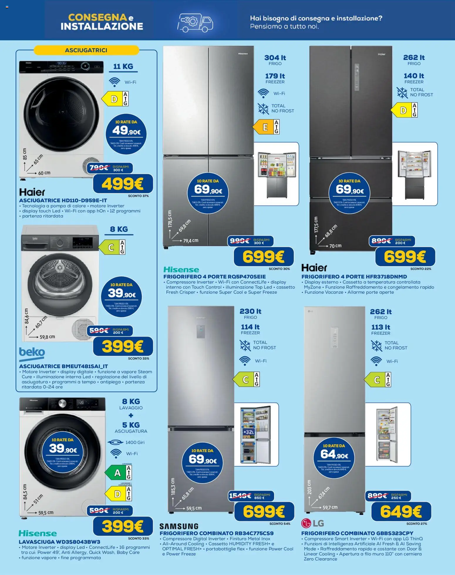Volantino Euronics del 23.04.2026 | Pagina: 3 | Prodotti: Compressore, Top, Freezer, Frigorifero