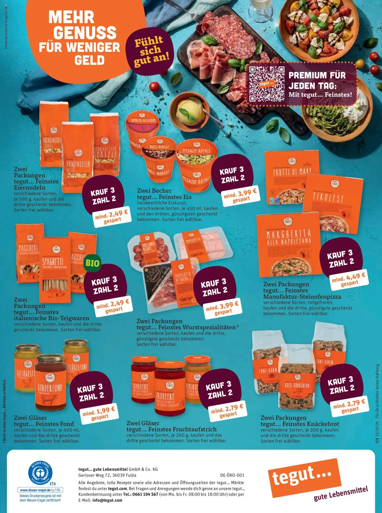 Tegut Prospekt 	 – gültig ab 16.03.2026 | Seite: 23 | Produkte: Käse, Eis, Uhr