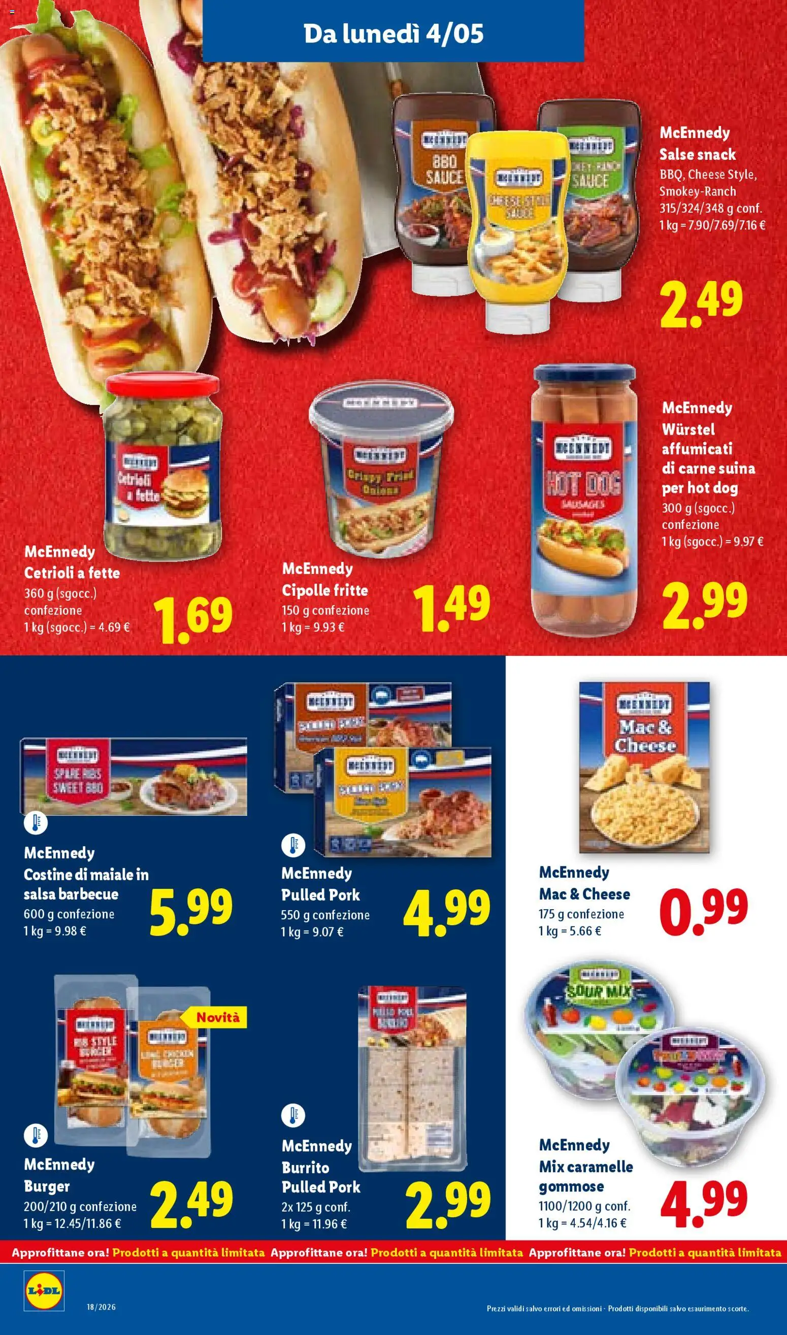 Volantino Lidl del 30.04.2026 | Pagina: 50 | Prodotti: Maiale, Cipolle, Wurstel, Salsa barbecue