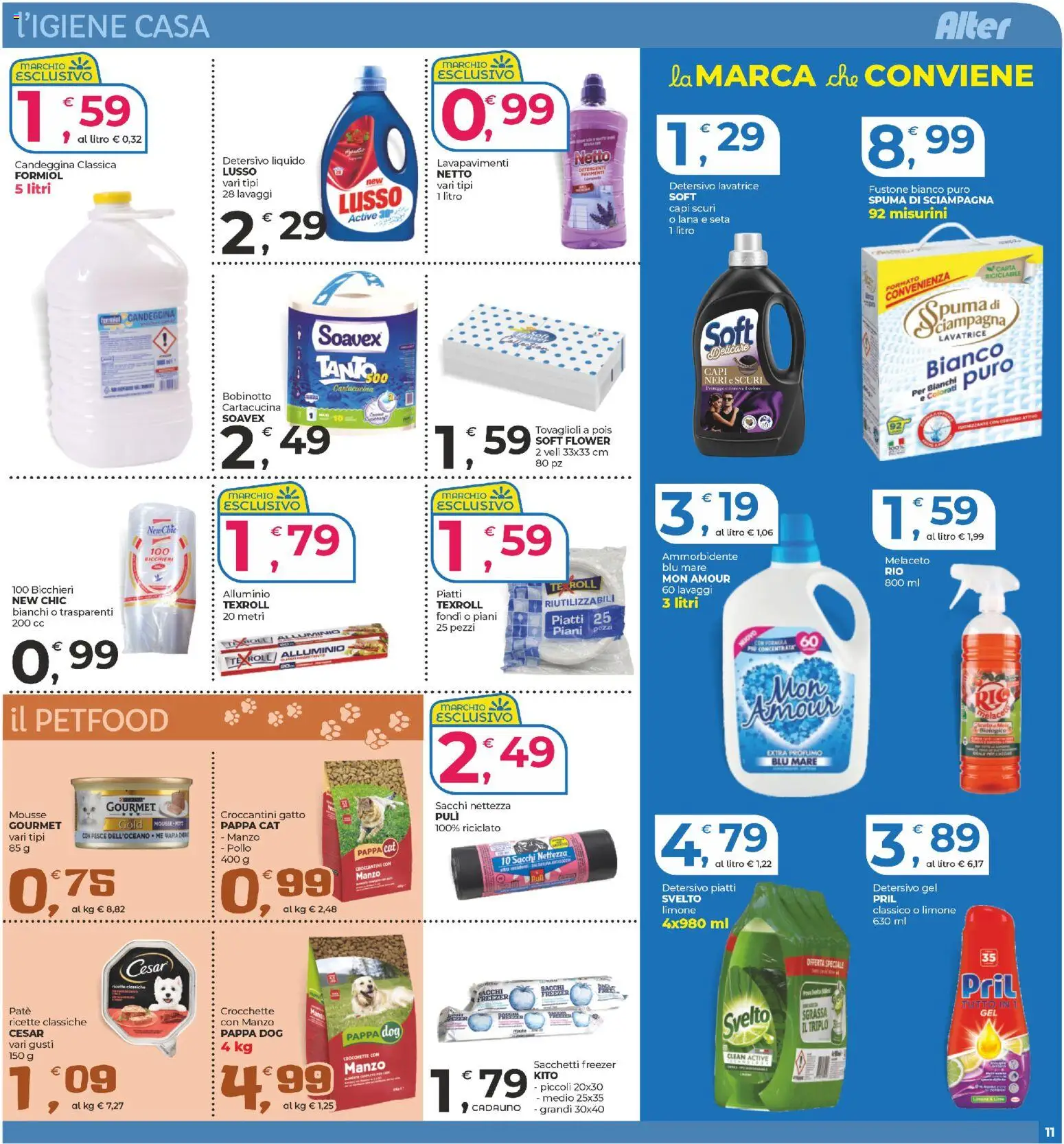 Volantino Alter Discount del 30.12.2025 | Pagina: 11 | Prodotti: Paté, Ammorbidente, Limone, Crocchette