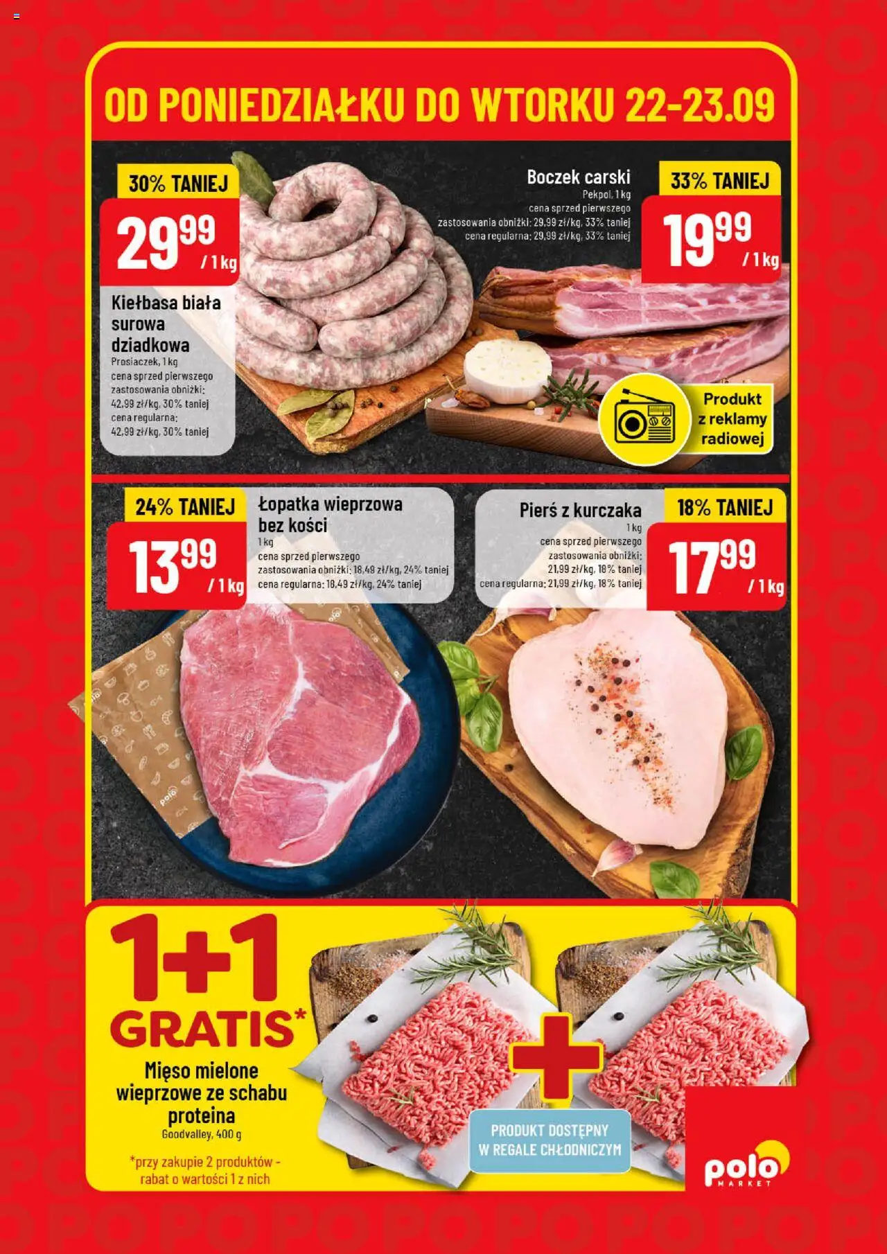 POLOmarket Gazetka - Super Hity od 22.09.2025 | Strona: 3 | Produkty: Kiełbasa, Pierś z kurczaka, Mięso, Łopatka wieprzowa