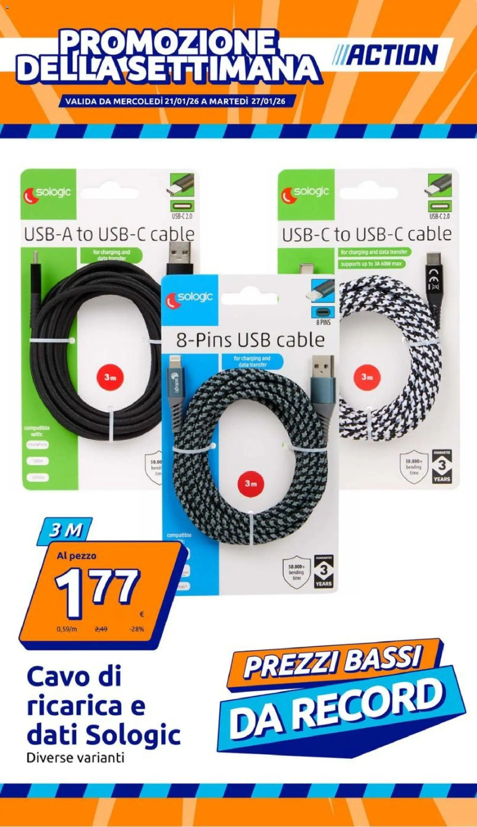 Volantino Action del 21.01.2026 | Pagina: 1 | Prodotti: Data, Cavo, USB