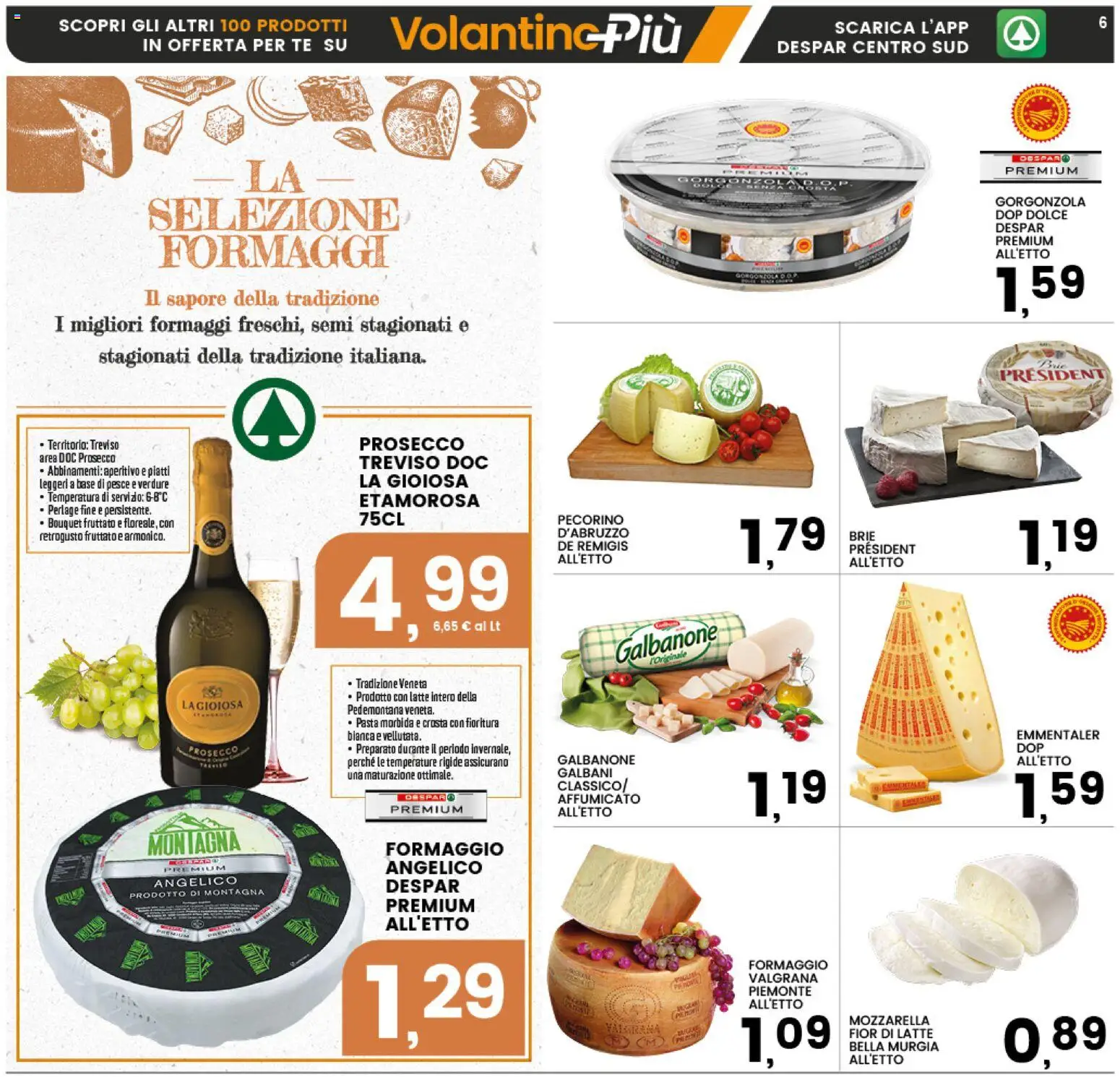 Volantino Interspar del 05.03.2026 | Pagina: 6 | Prodotti: Prosecco, Verdure, Pasta, Pecorino