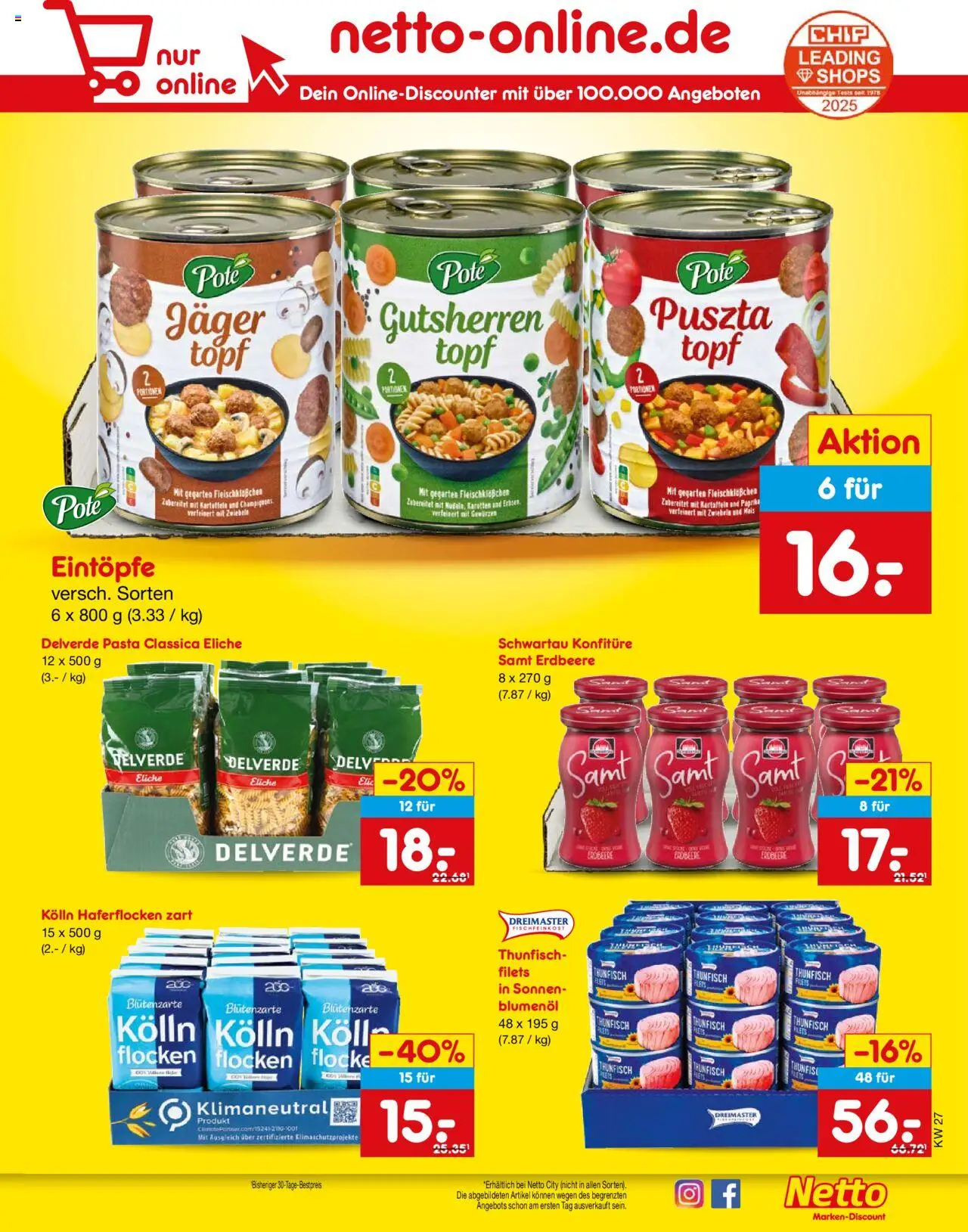 Netto Marken-Discount Prospekt 	 - gültig ab dem 30.06.2025 | Seite: 55 | Produkte: Thunfisch, Kartoffeln, Zwiebeln, Paprika