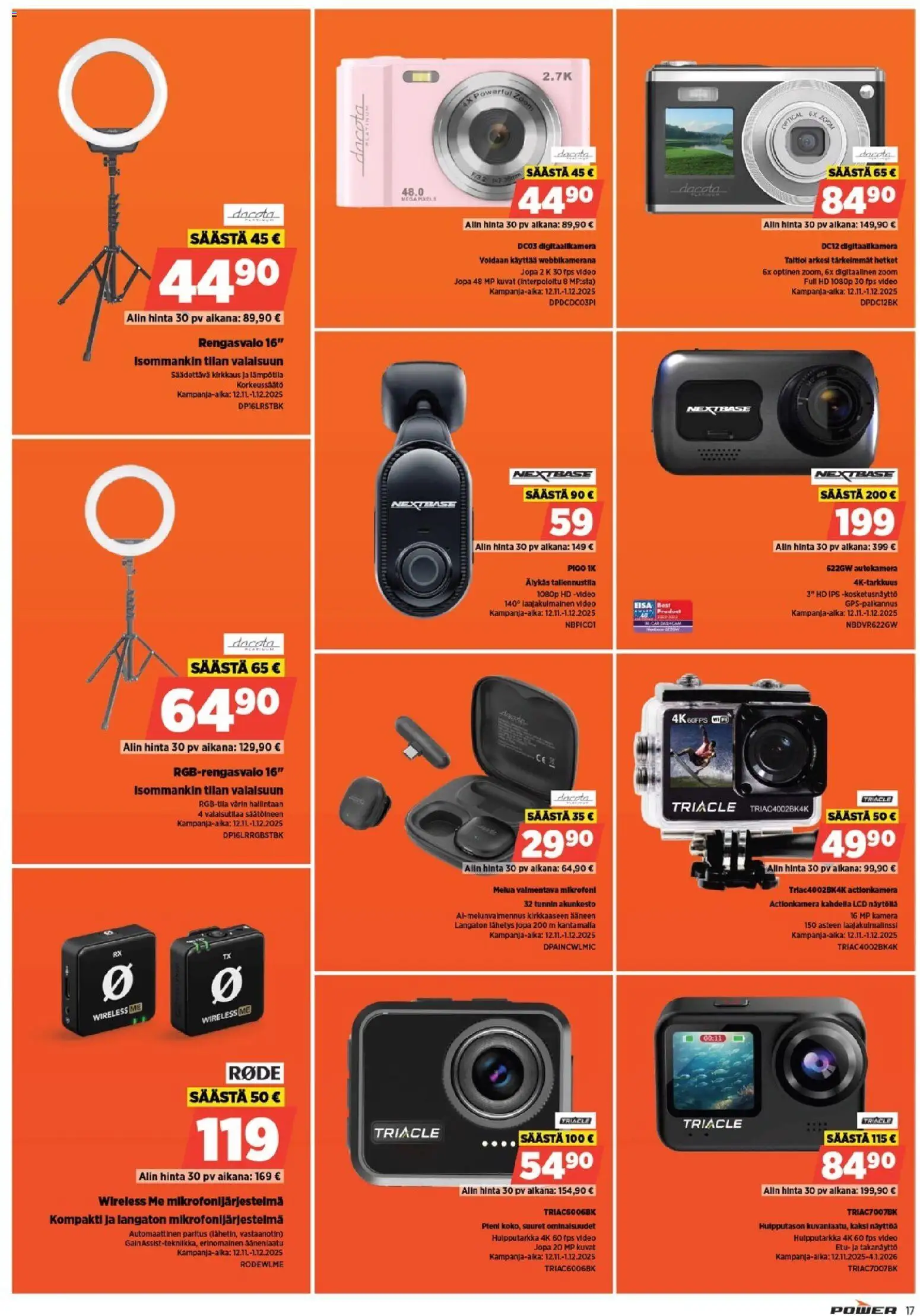 Power - Black Friday – voimassa 12.11.2025 alkaen | Sivu: 17 | Tuotteet: Mikrofoni, Video, Kamera