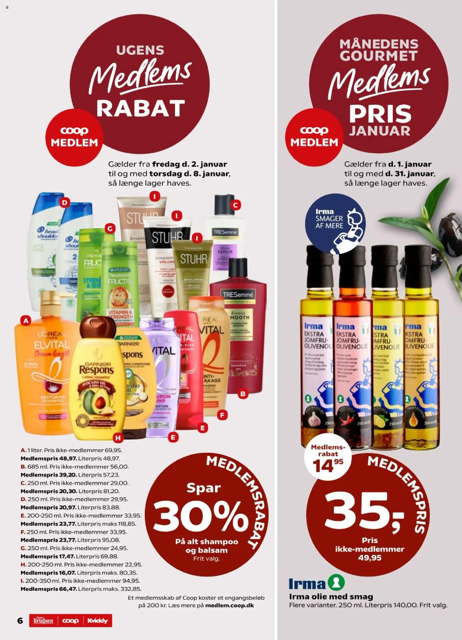 Kvickly tilbudsavis – gyldig fra 01.01.2026 | Side: 6 | Produkter: Shampoo, Balsam, Avocado, Olivenolie