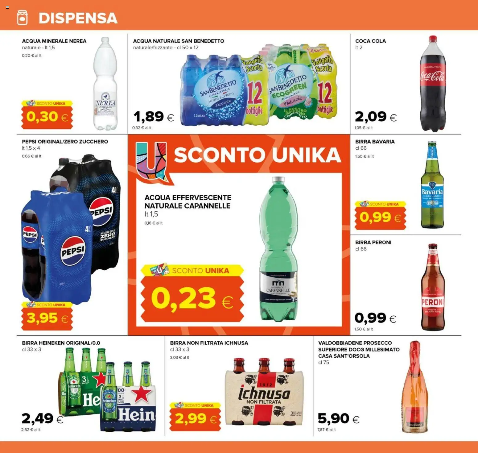 Volantino Oasi del 26.02.2026 | Pagina: 16 | Prodotti: Birra, Acqua, Heineken, Coca Cola
