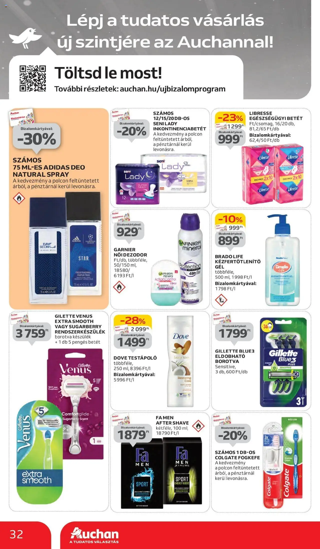 Auchan akciós ujság - amely érvényes a következő dátumtól: 05.06.2025 | Oldal: 32 | Termékek: Body, Borotva, Testápoló, Fogkefe