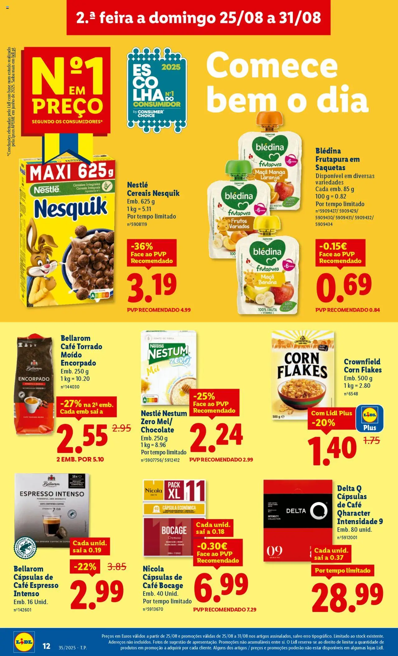 Lidl folheto │ válido de 25.08.2025 | Página: 12 | Produtos: Banana, Delta q, Chocolate, Dolce gusto