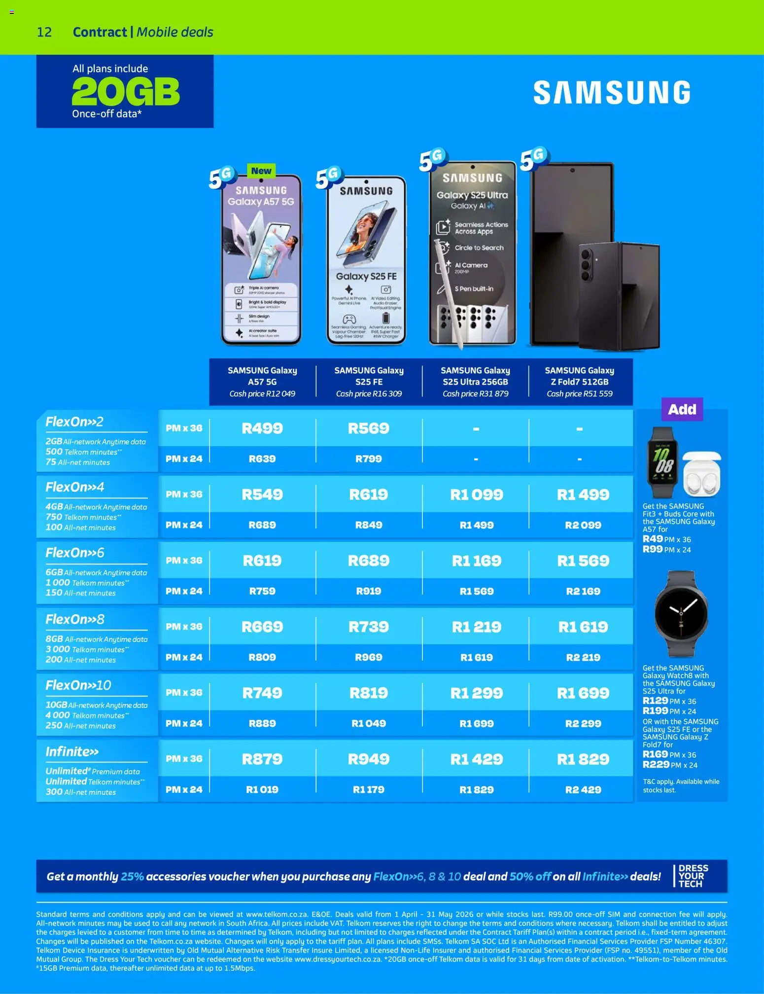 New Telkom catalogue – valid from 01.04.2026 | Page: 12 | Products: Camera, Audio, Charger, Pen