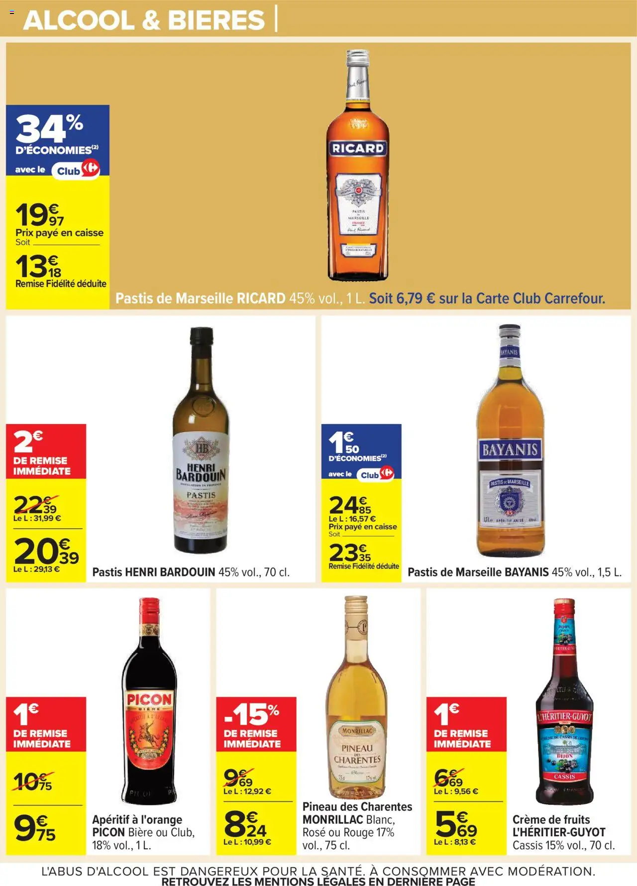  | Page: 16 | Produits: Pastis, Pastis de Marseille Ricard, Bière, Crème