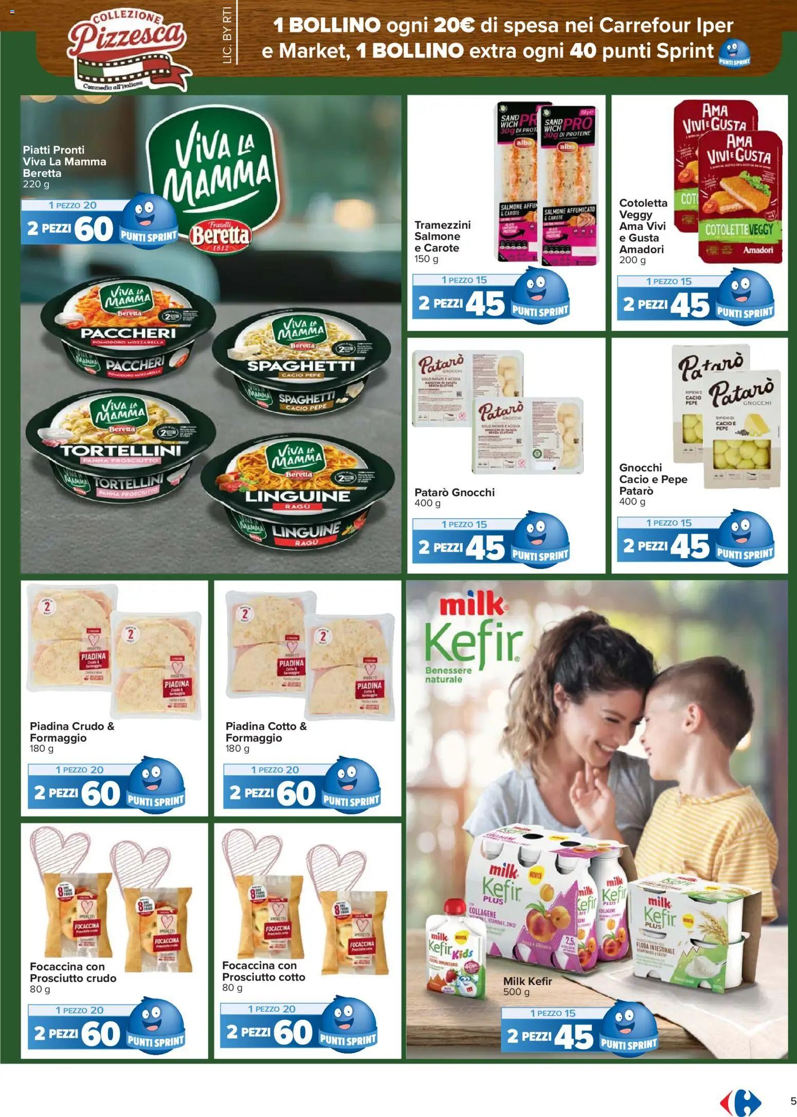 Volantino Carrefour del 15.01.2026 | Pagina: 5 | Prodotti: Prosciutto Crudo, Patate, Pomodoro, Paccheri